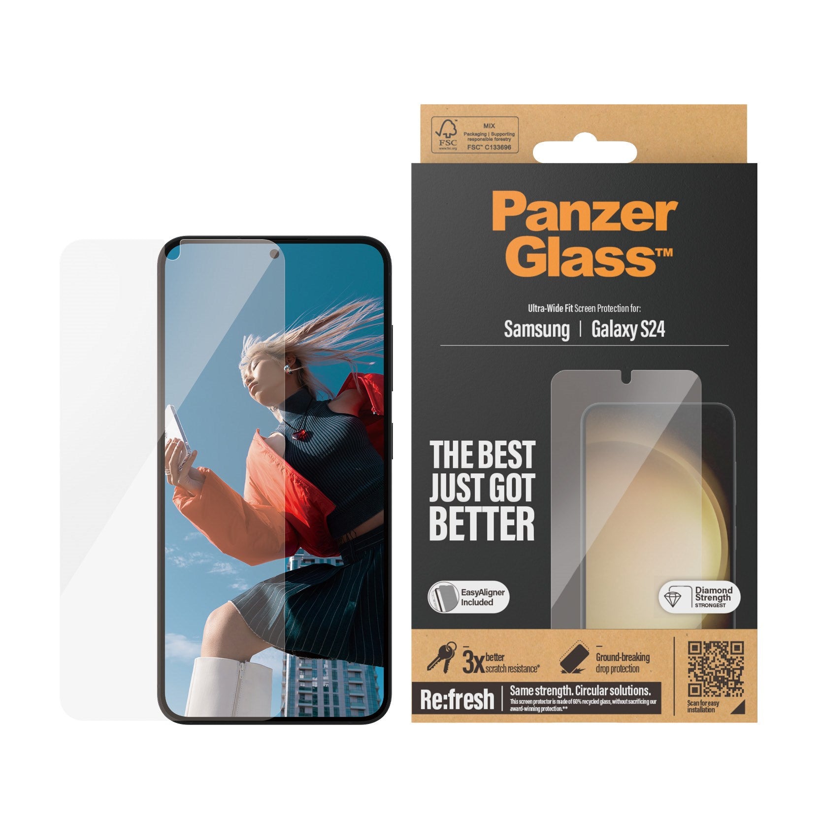 PanzerGlass® Displayschutz Samsung Galaxy S24 | Ultra-Wide Fit m. EasyAligner