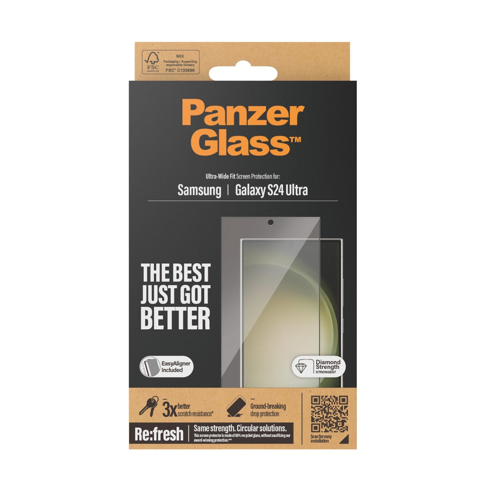 PanzerGlass® Displayschutz Samsung Galaxy S24 Ultra | Ultra-Wide Fit m. EasyAligner