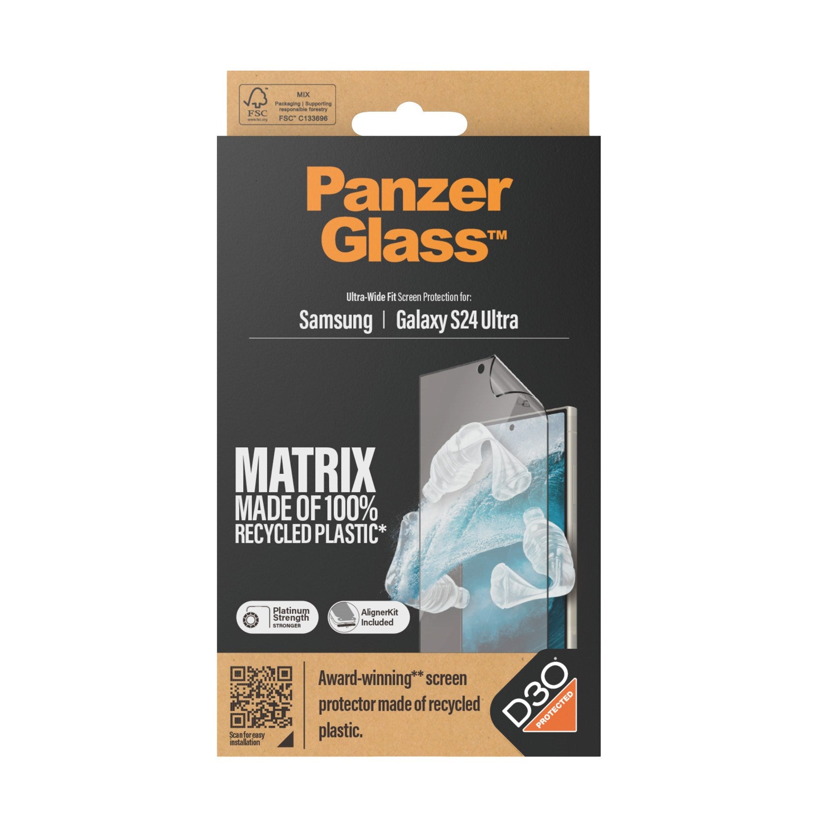 PanzerGlass® ECO MATRIX Screen Protector mit D3O® Samsung Galaxy S24 Ultra | Ultra-Wide Fit m. AlignerKit