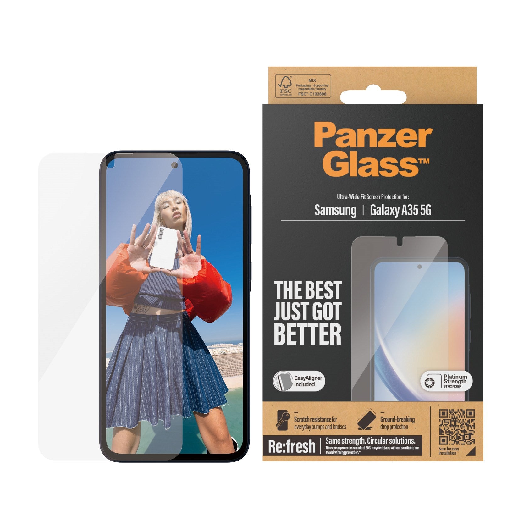 PanzerGlass® Displayschutz Samsung Galaxy A35 5G | Ultra-Wide Fit w. EasyAligner