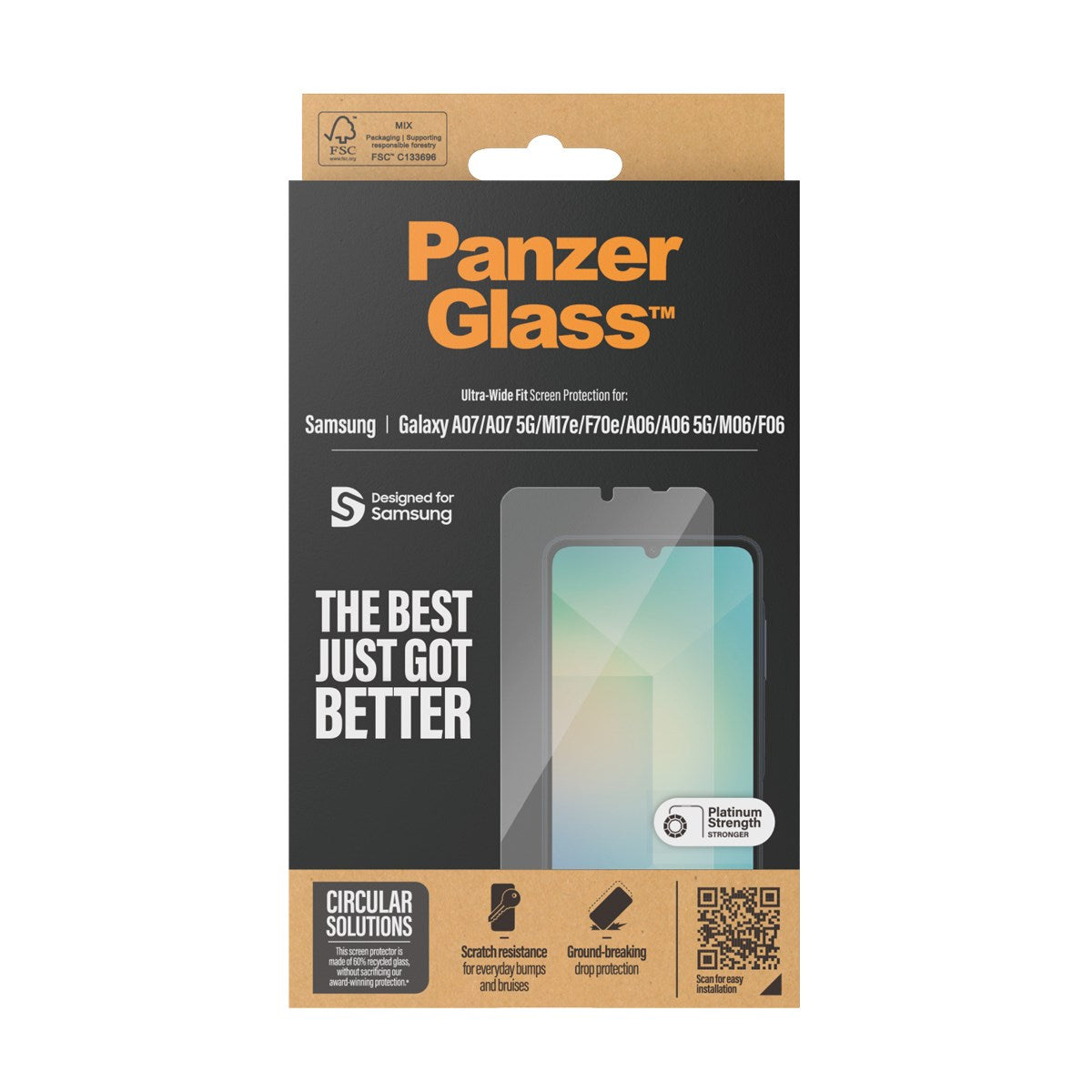 PanzerGlass® Displayschutz Samsung Galaxy A07 5G | M06 5G | F70e 5G | A07 | A06 | A06 5G | M06 5G | F06 5G | M17e 5G | Ultra-Wide Fit