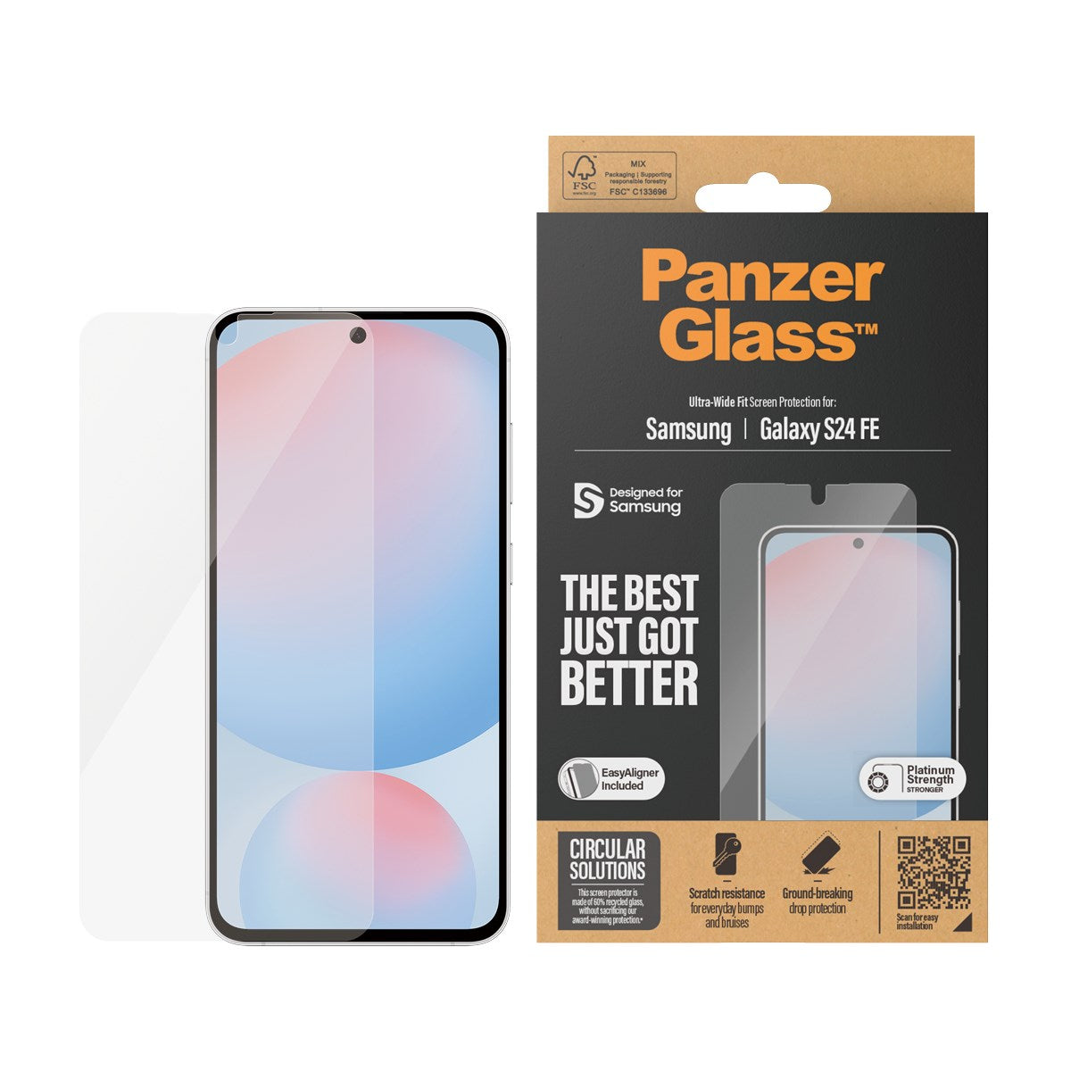 PanzerGlass® Displayschutz Samsung Galaxy S24 FE | Ultra-Wide Fit w. Aligner