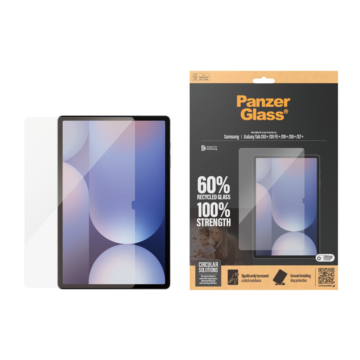 PanzerGlass® Displayschutz Samsung Galaxy Tab S7+ | S8+ | S9+ | S9 FE+ | S10+ | Ultra-Wide Fit