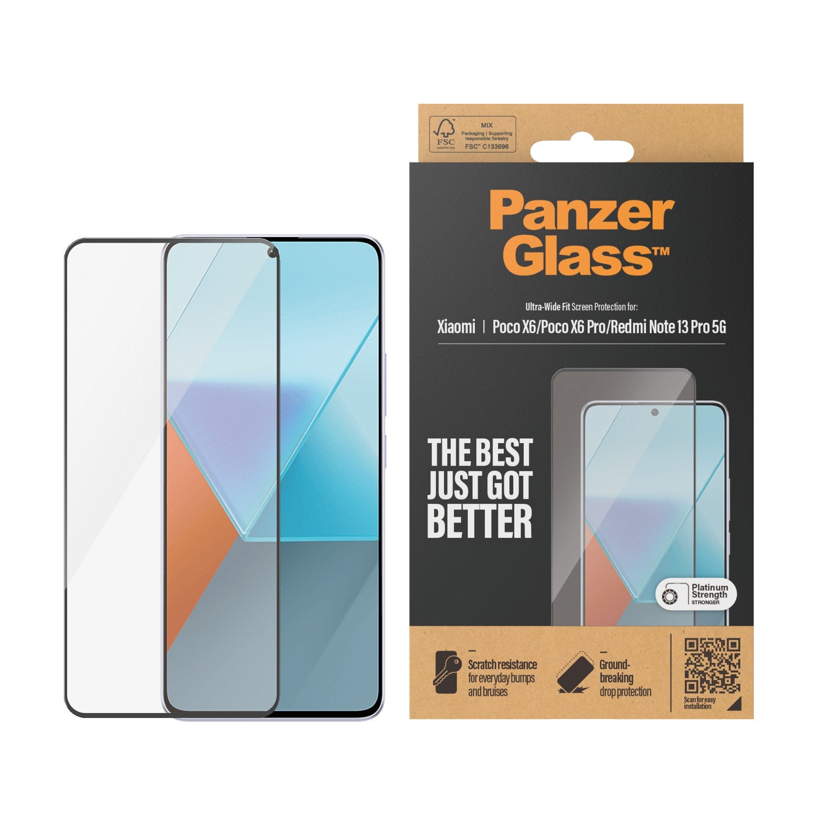 PanzerGlass® Displayschutz Xiaomi Redmi Note 13 Pro 5G | Poco X6 | Poco X6 Pro | Ultra-Wide Fit