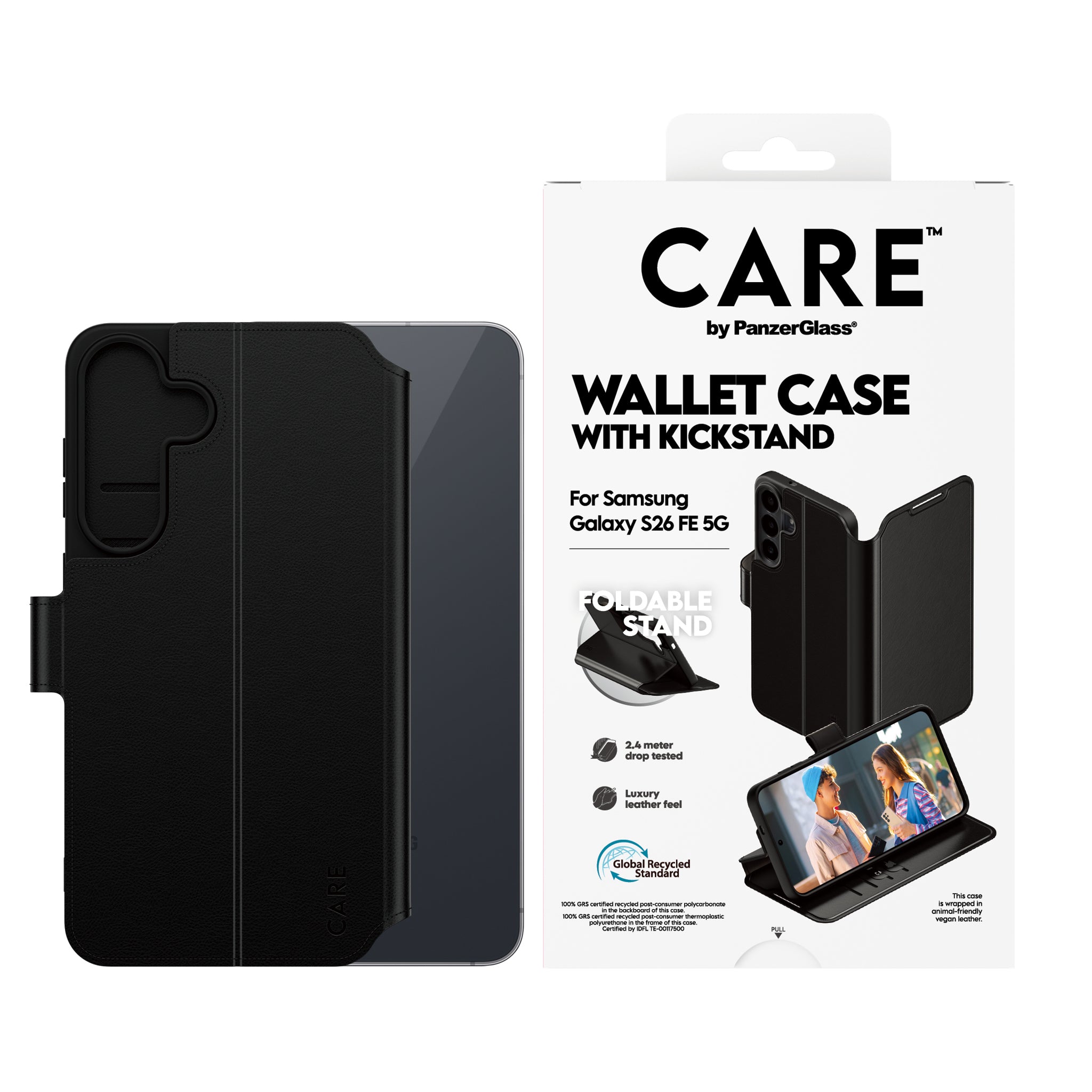 CARE™ by PanzerGlass® Wallet Case Schwartz Samsung Galaxy S26 FE