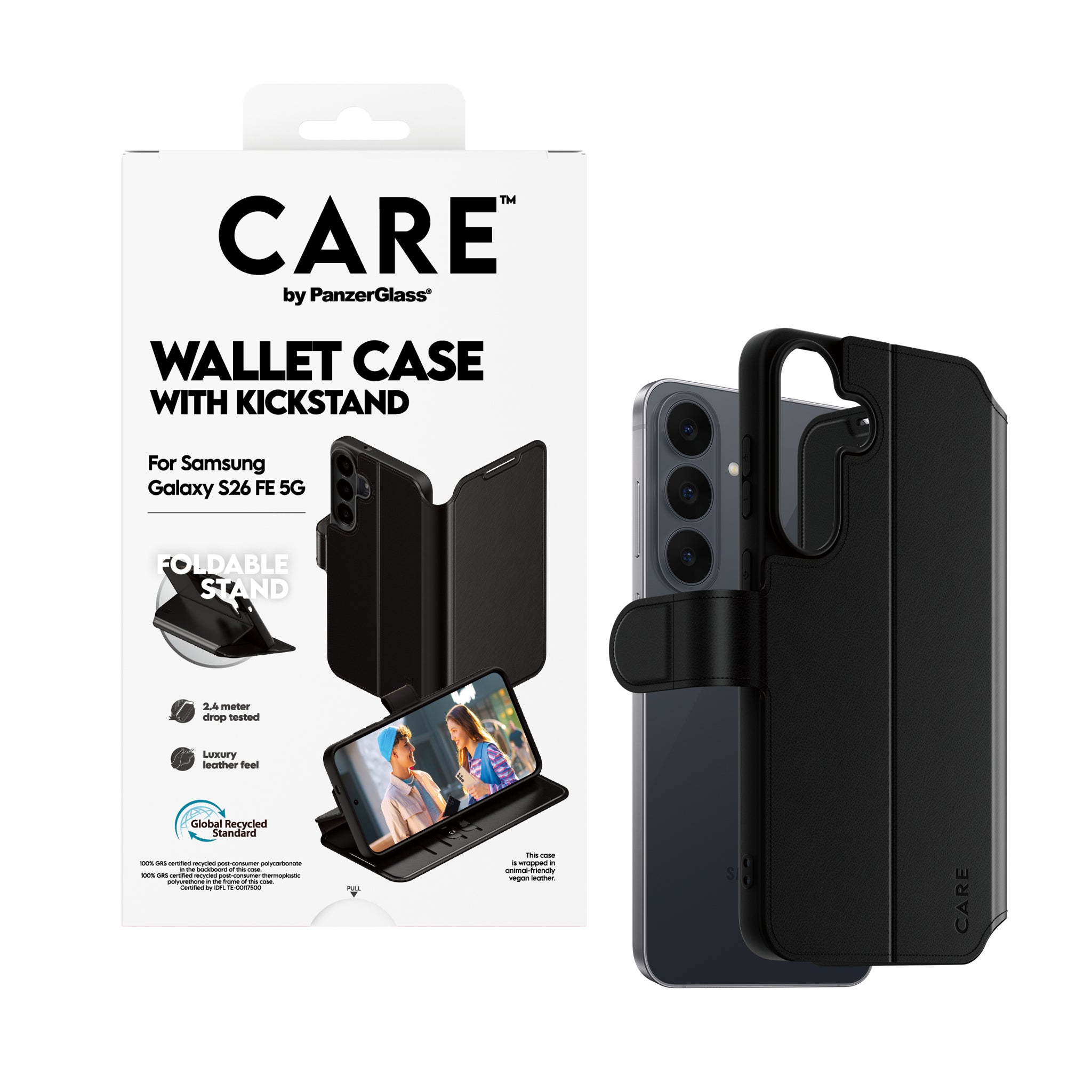 CARE™ by PanzerGlass® Wallet Case Schwartz Samsung Galaxy S26 FE