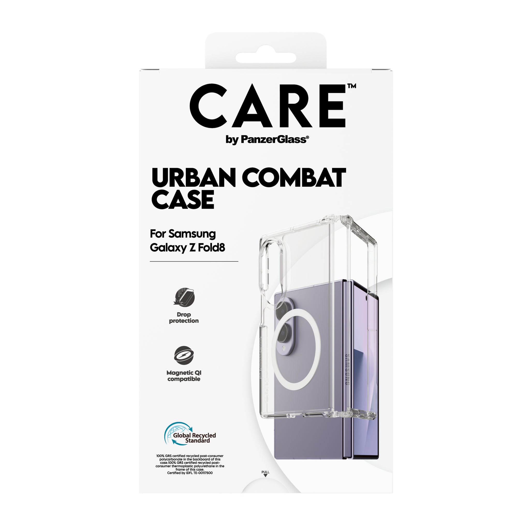 CARE™ by PanzerGlass® Urban Combat Case Transparent m. Weiss Qi Samsung new Fold7