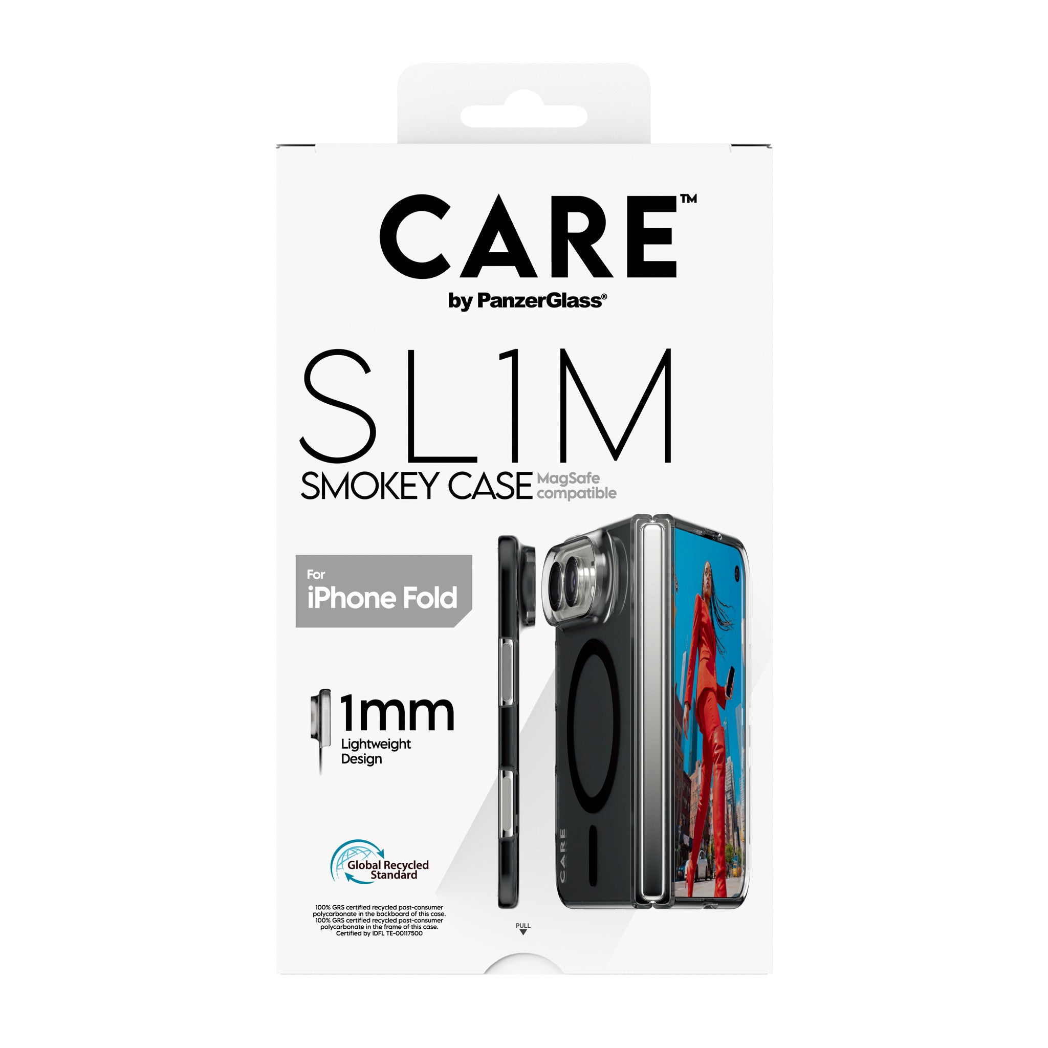 CARE™ by PanzerGlass® SL1M Case Smokey m. Schwarz MagSafe iPhone 2026 Fold