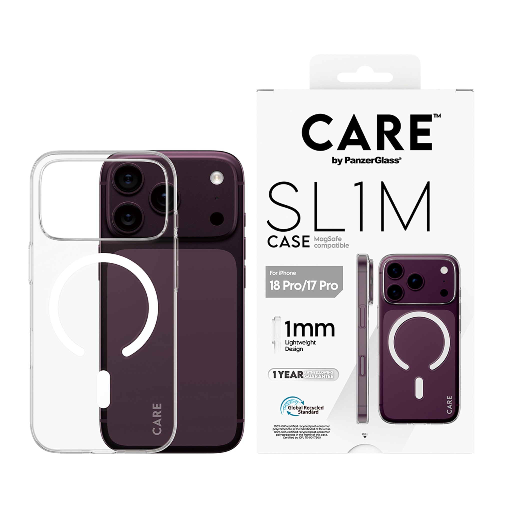 CARE™ by PanzerGlass® SL1M Case Transparent m. MagSafe iPhone 18 Pro | 17 Pro
