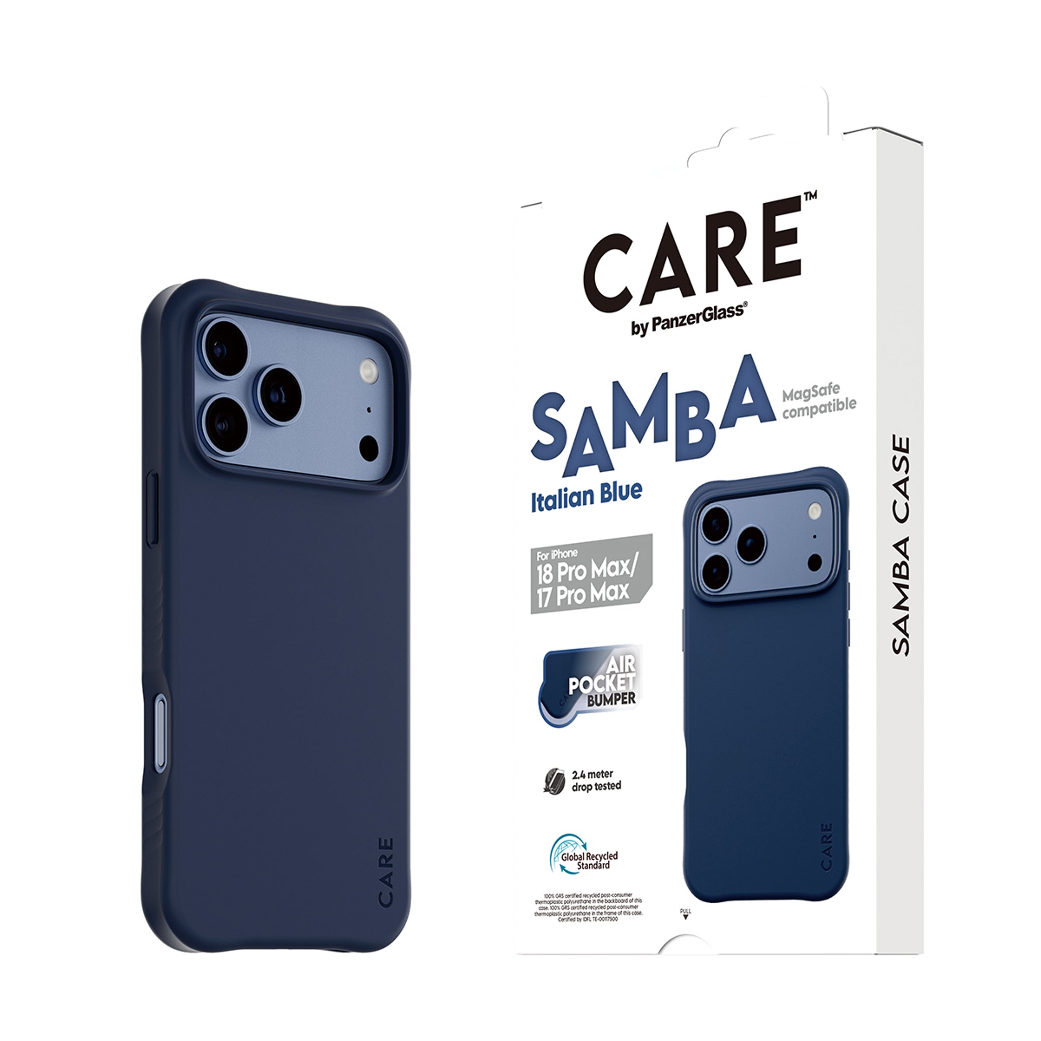 CARE™ by PanzerGlass® Samba Case Italian Blue m. MagSafe iPhone 18 Pro Max | 17 Pro Max