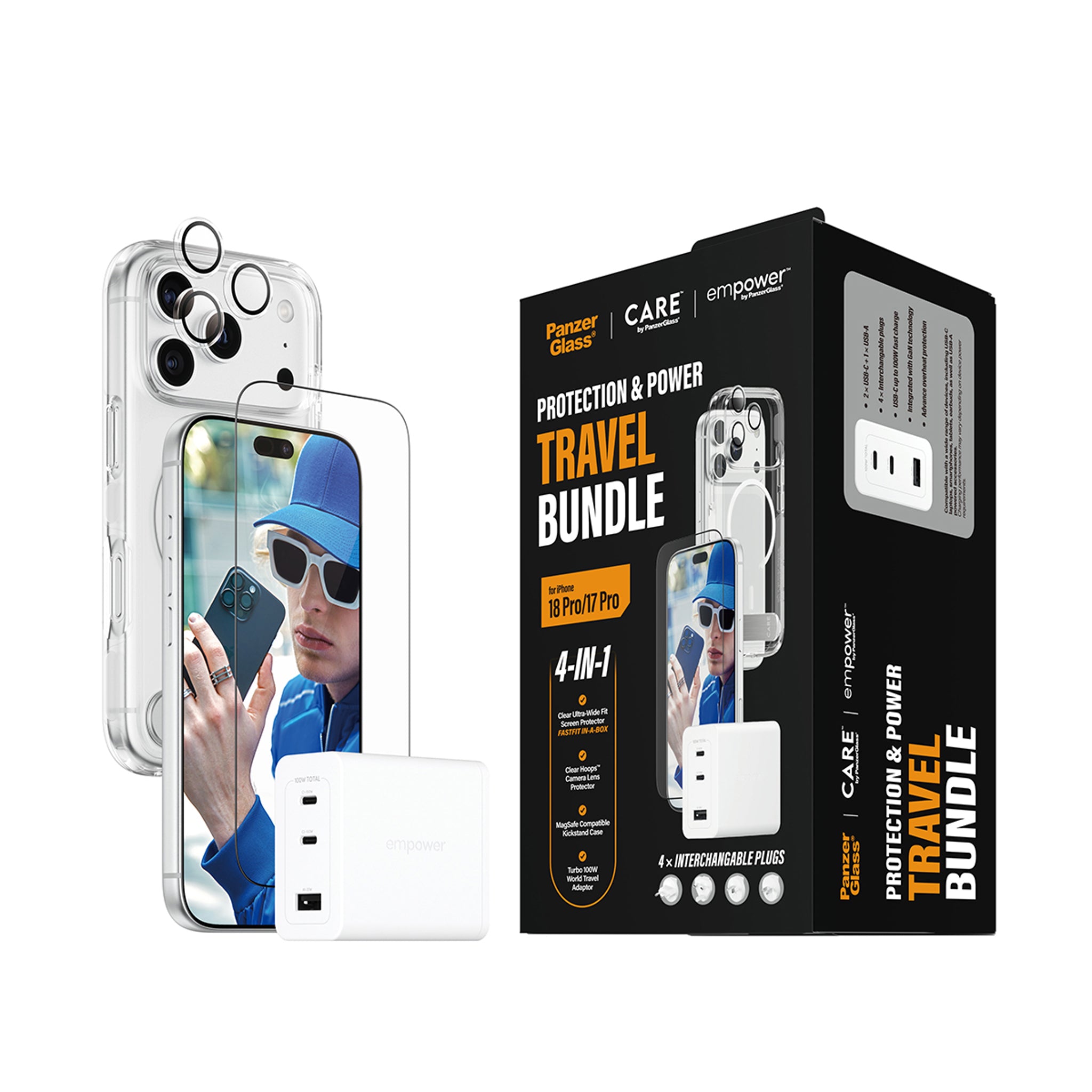 CARE™ by PanzerGlass® 4-in-1 Travel Set iPhone 18 Pro