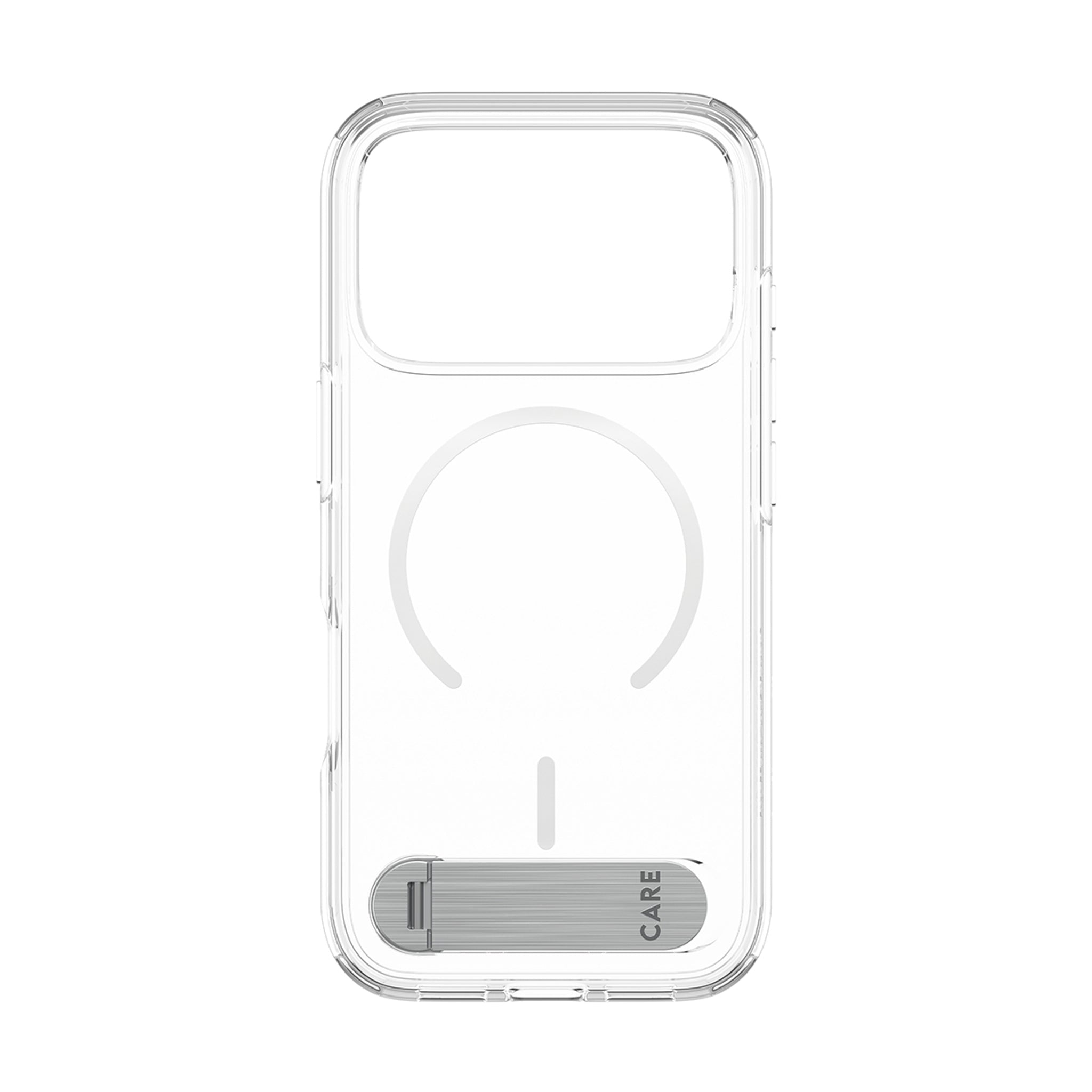 CARE™ by PanzerGlass® Kickstand Case Transparent m. Weiss MagSafe iPhone 18 Pro | 17 Pro