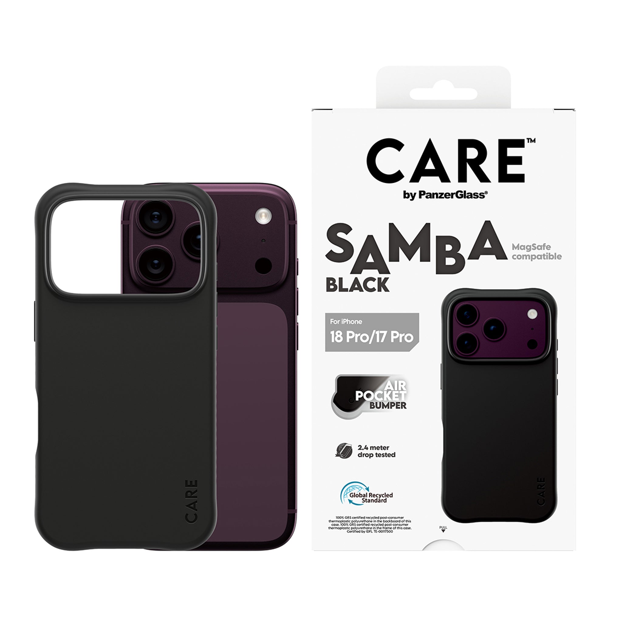 CARE™ by PanzerGlass® Samba Case Schwarz m. MagSafe iPhone 18 Pro | 17 Pro