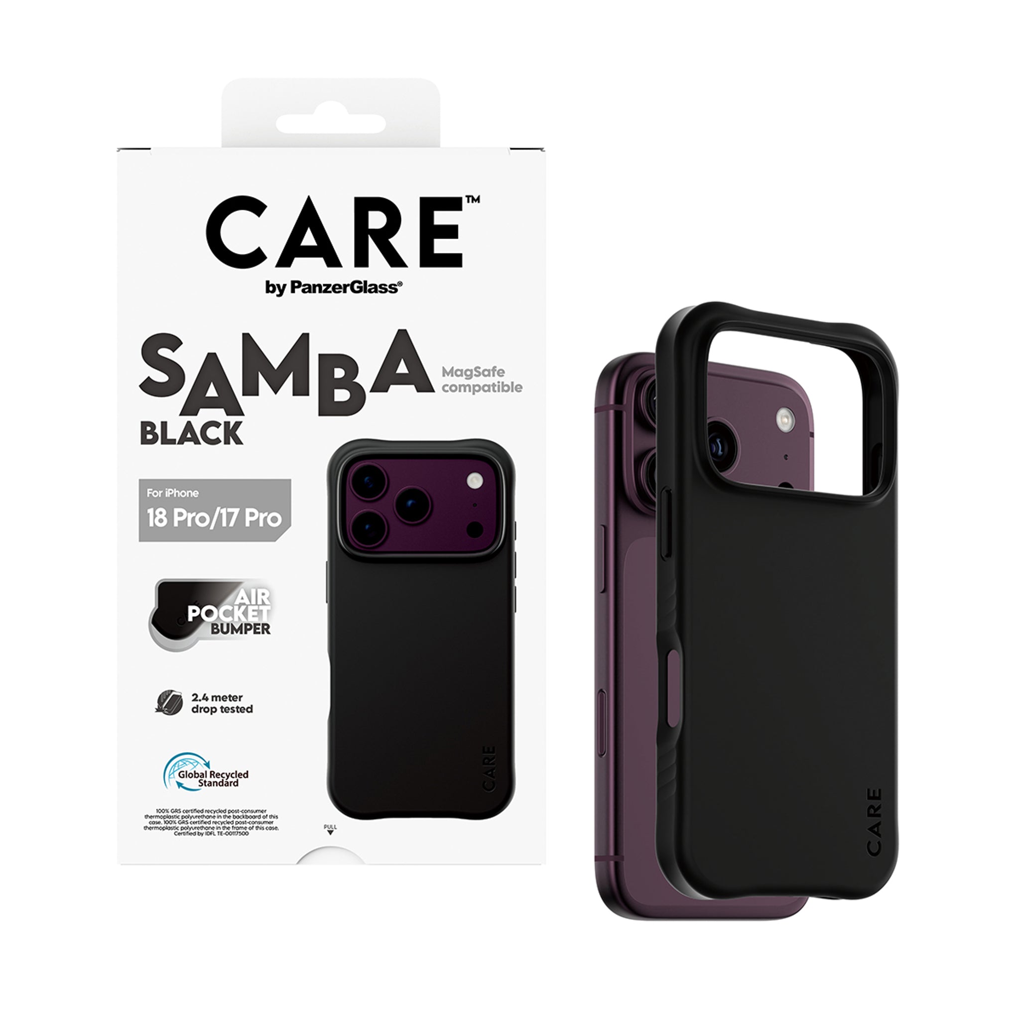 CARE™ by PanzerGlass® Samba Case Schwarz m. MagSafe iPhone 18 Pro | 17 Pro