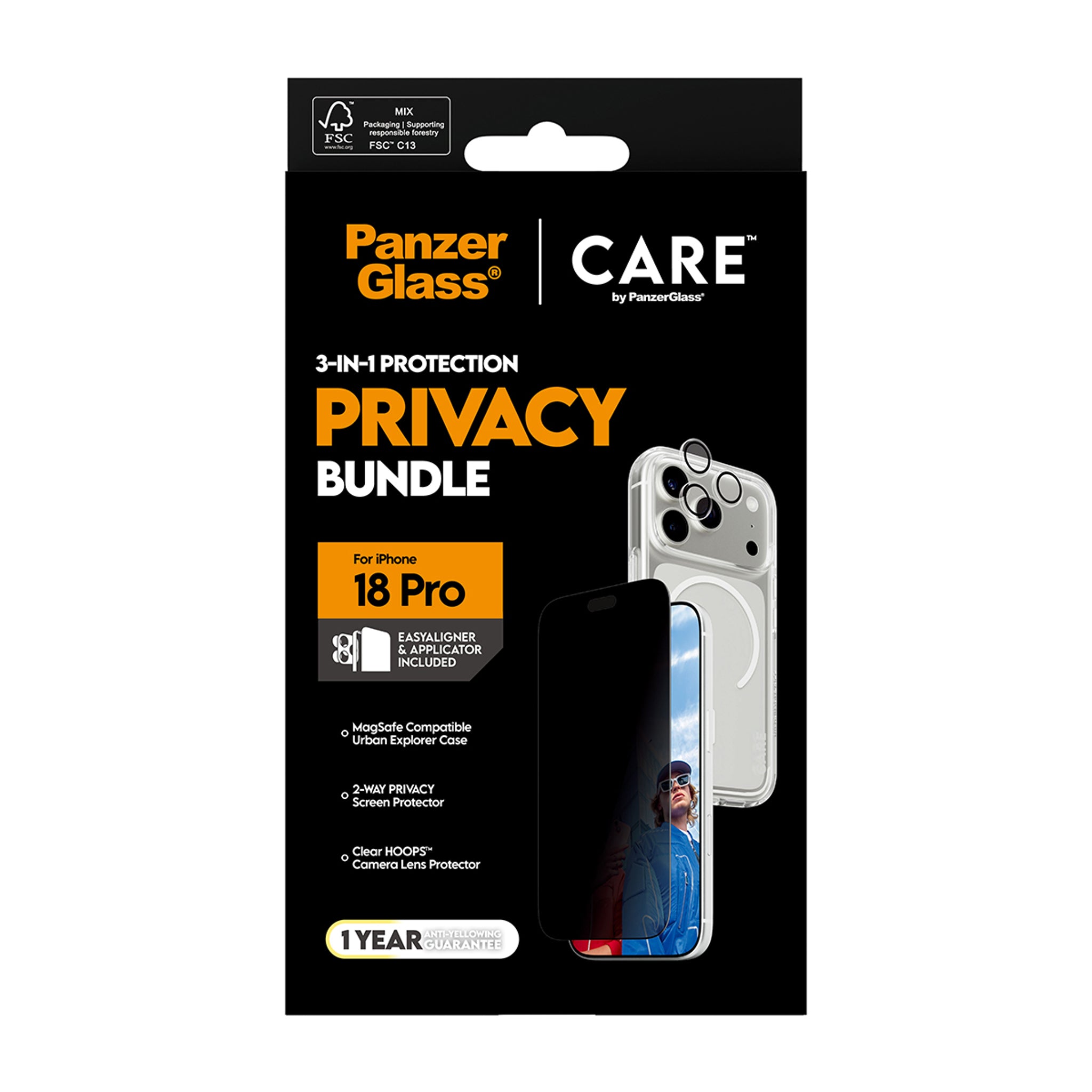 PanzerGlass® | CARE™ by PanzerGlass® Privacy Flagship 3-in-1 Set iPhone 18 Pro