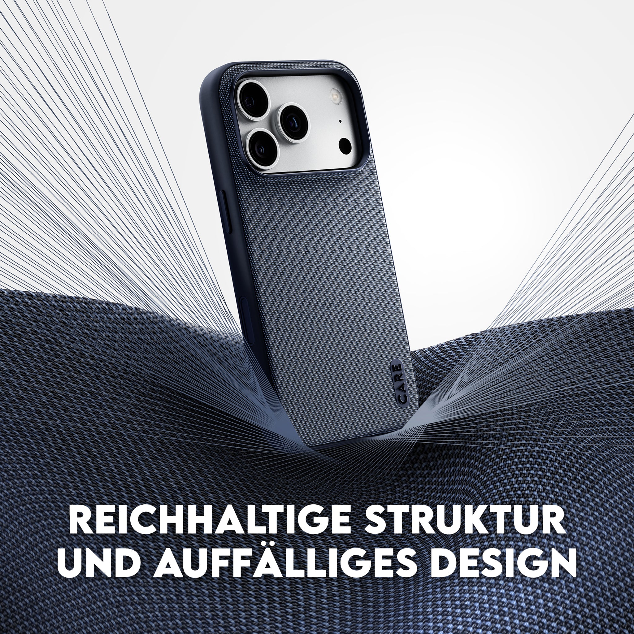 CARE™ by PanzerGlass® Fusion Fabric Case Blau m. MagSafe iPhone 18 Pro | 17 Pro