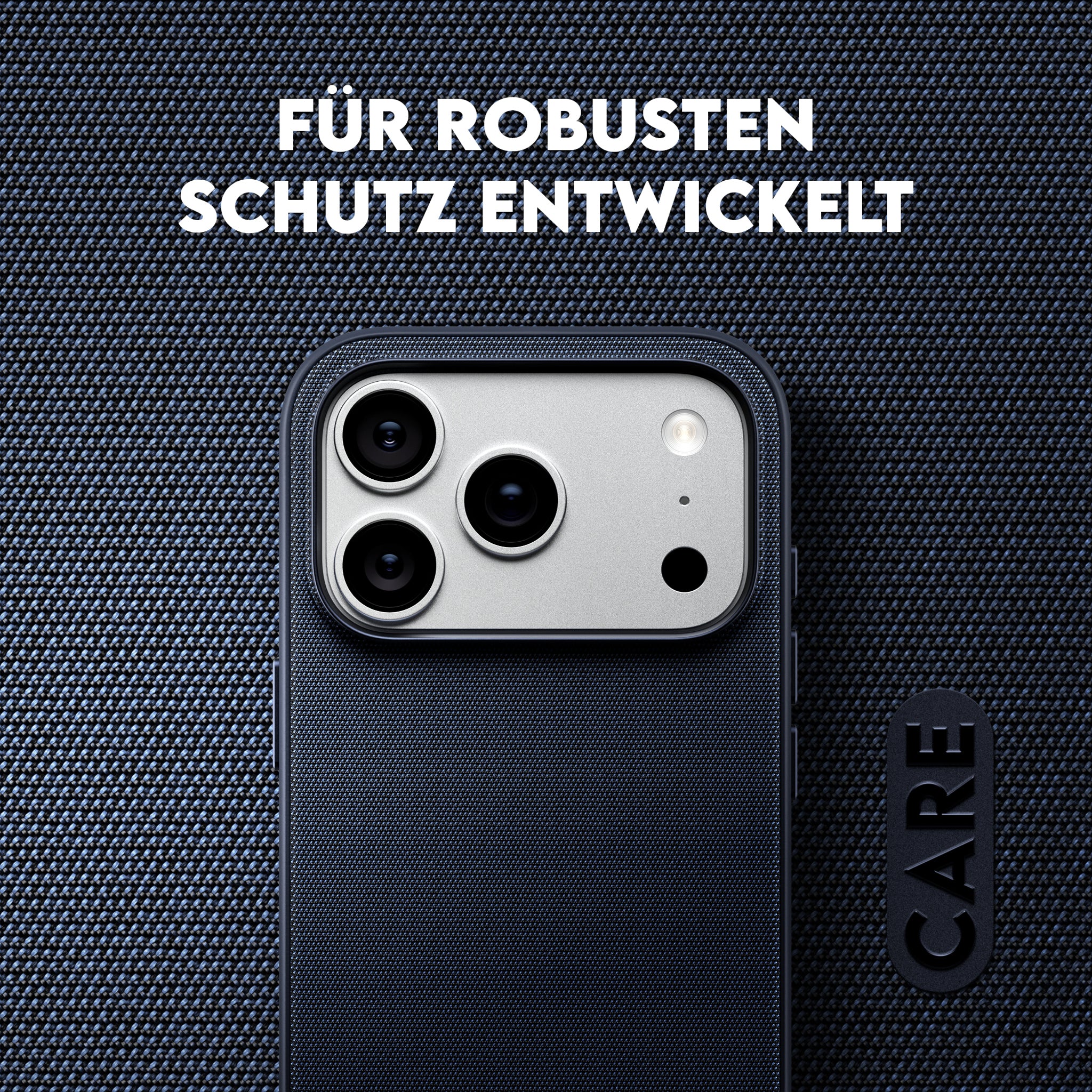 CARE™ by PanzerGlass® Fusion Fabric Case Blau m. MagSafe iPhone 18 Pro | 17 Pro
