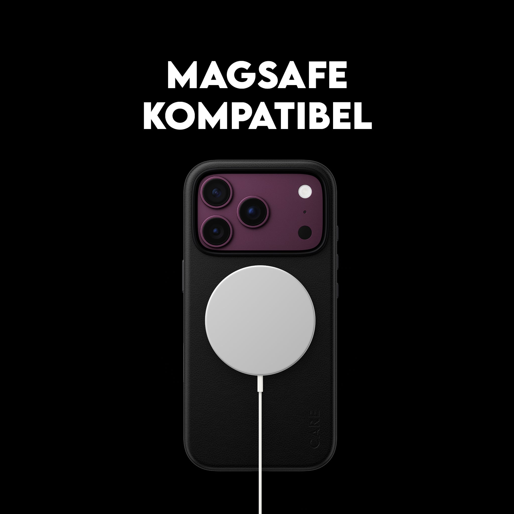 CARE™ by PanzerGlass® Solo Vegan Leather Case Schwarz m. MagSafe iPhone 18 Pro | 17 Pro