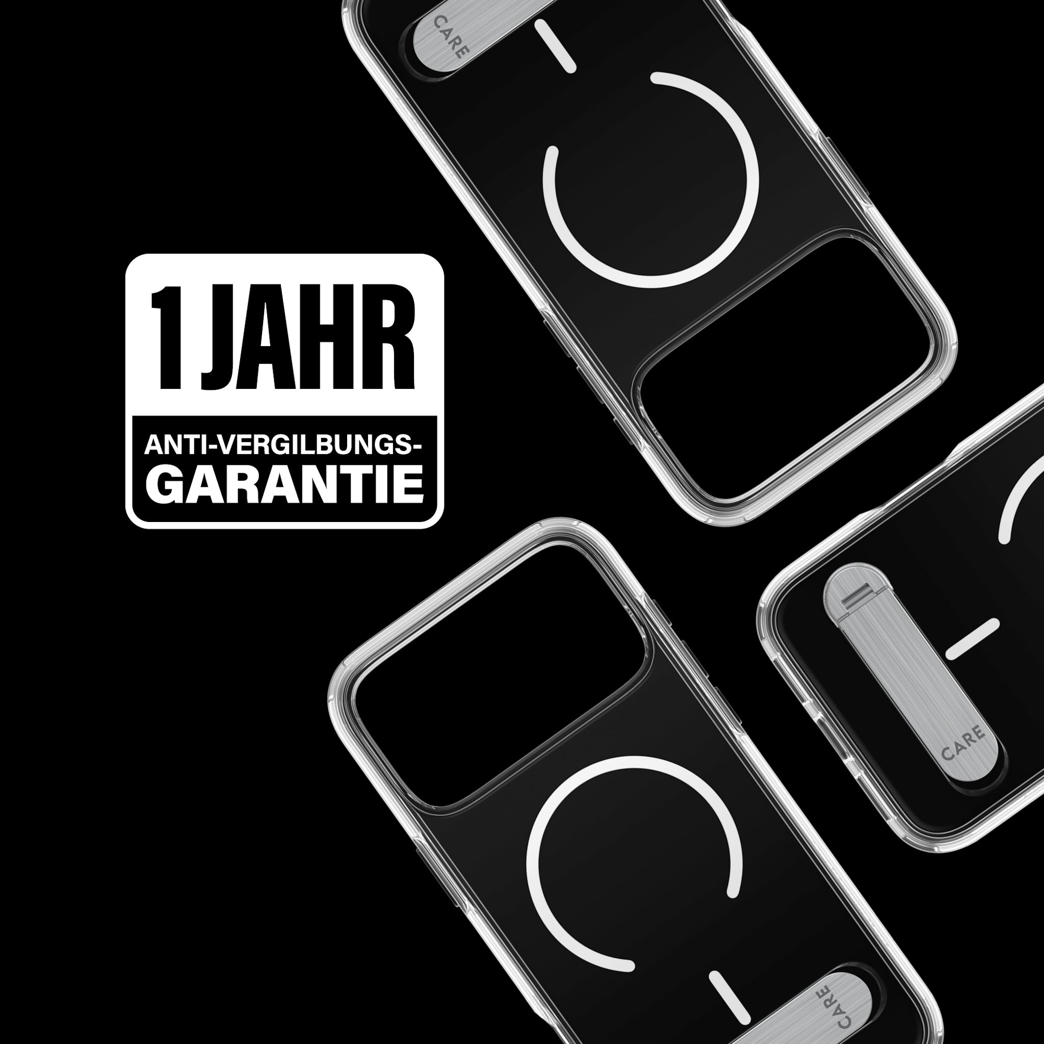 CARE™ by PanzerGlass® Kickstand Case Transparent m. Weiss MagSafe iPhone 18 Pro Max | 17 Pro Max