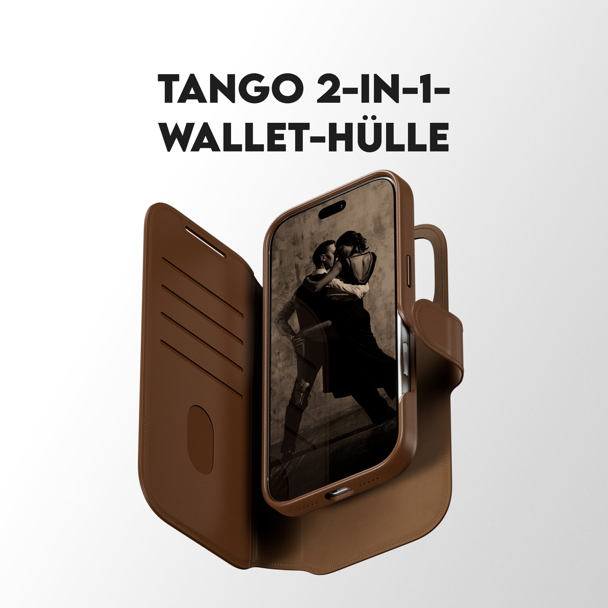 CARE™ by PanzerGlass® Tango 2-in-1 Wallet Case Braun m. MagSafe iPhone 18 Pro | 17 Pro