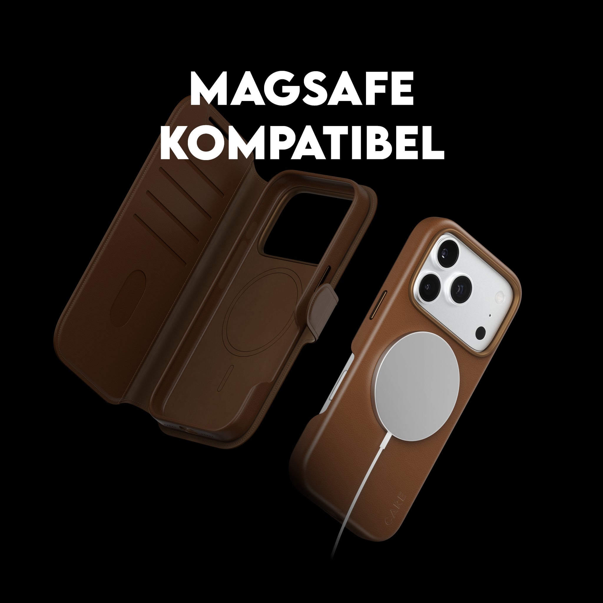 CARE™ by PanzerGlass® Tango 2-in-1 Wallet Case Braun m. MagSafe iPhone 18 Pro | 17 Pro