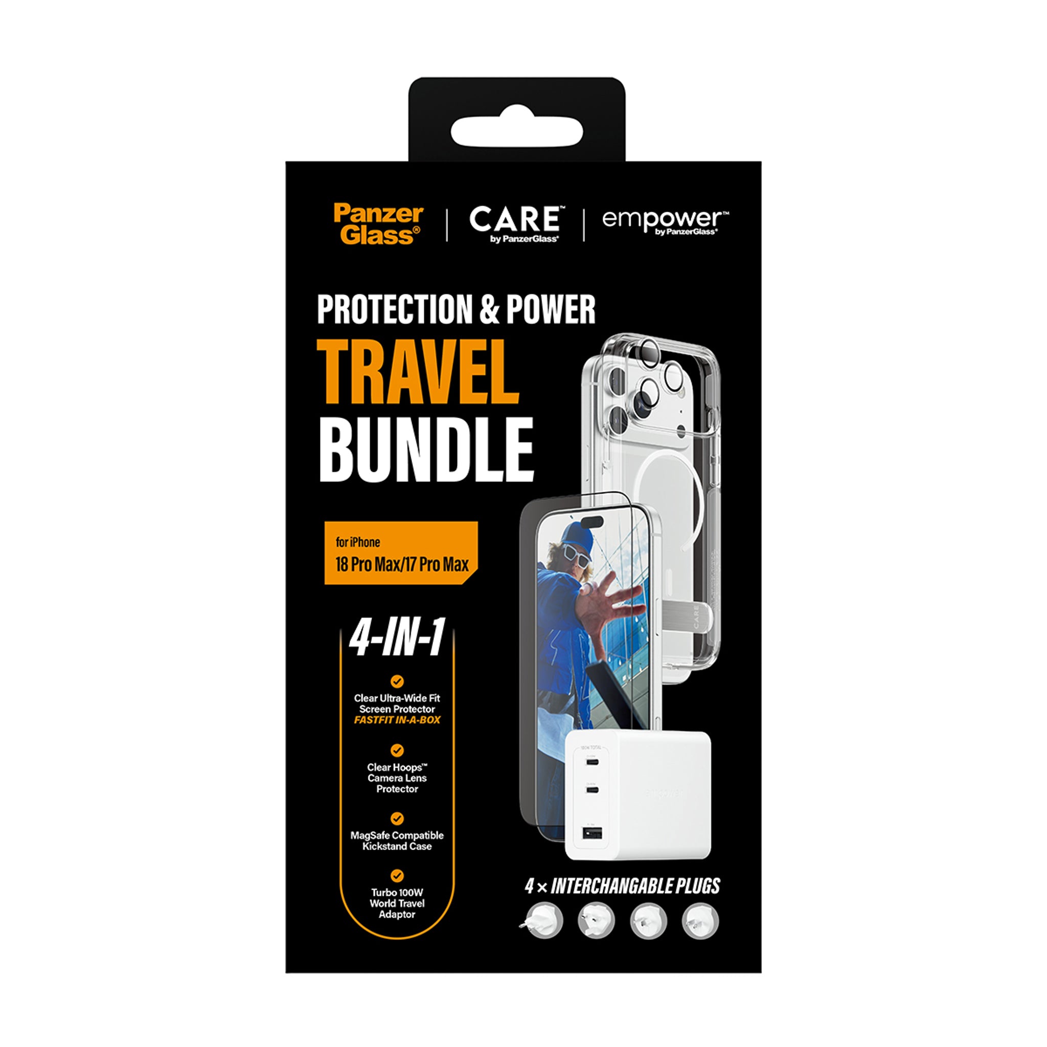 CARE™ by PanzerGlass® 4-in-1 Travel Set iPhone 18 Pro Max