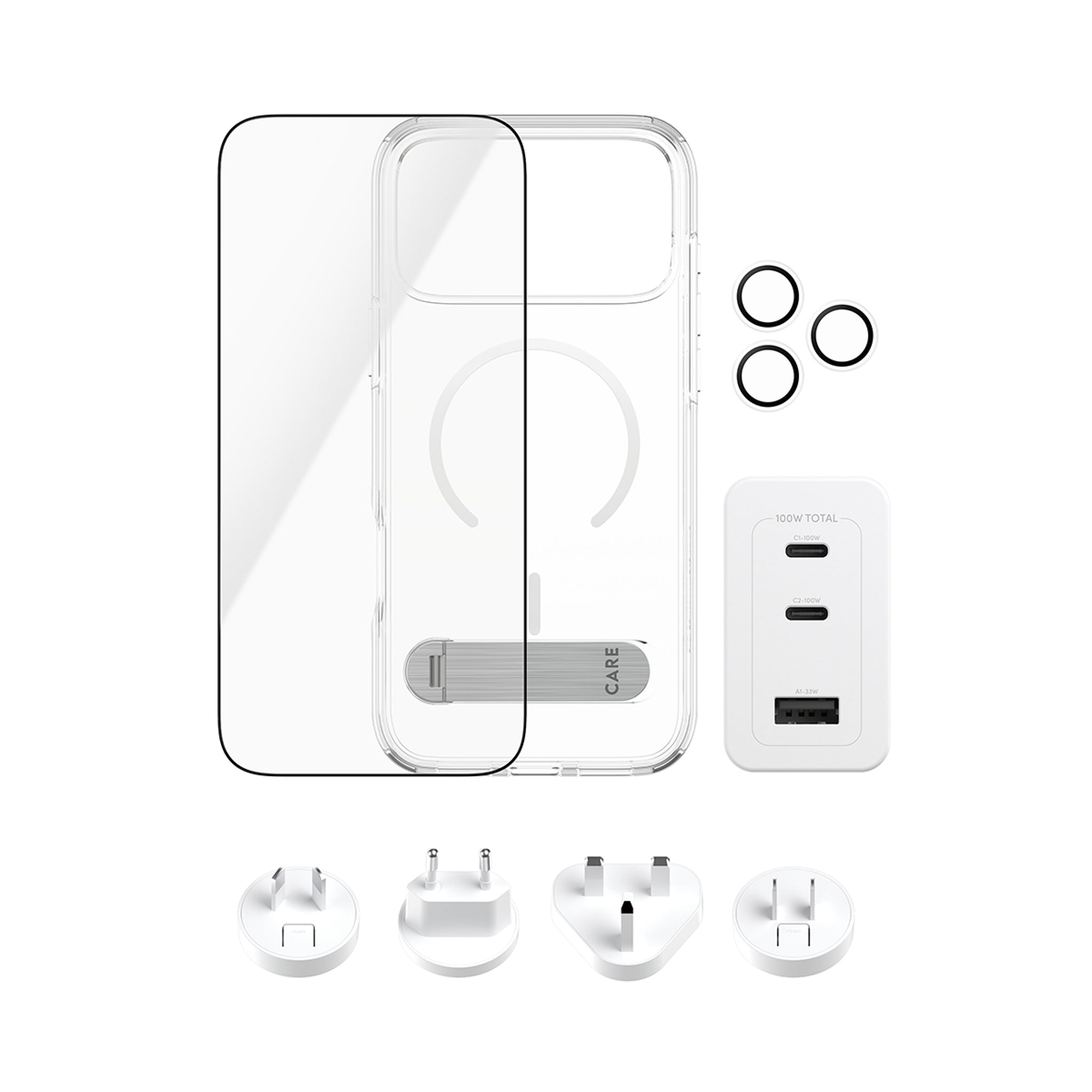 CARE™ by PanzerGlass® 4-in-1 Travel Set iPhone 18 Pro Max