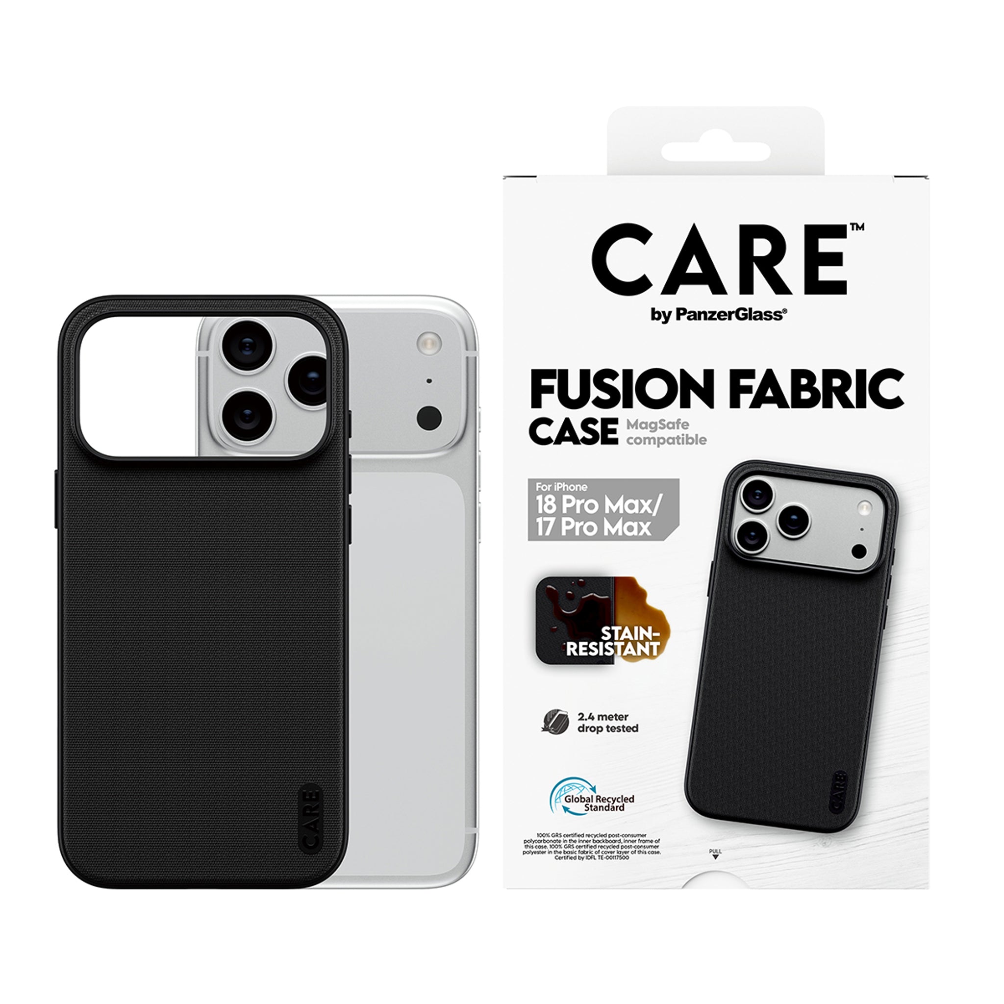 CARE™ by PanzerGlass® Fusion Fabric Case Schwarz m. MagSafe iPhone 18 Pro Max | 17 Pro Max