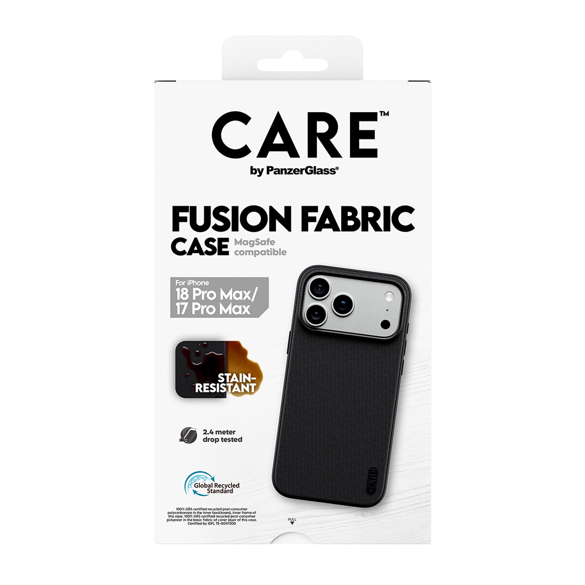 CARE™ by PanzerGlass® Fusion Fabric Case Schwarz m. MagSafe iPhone 18 Pro Max | 17 Pro Max
