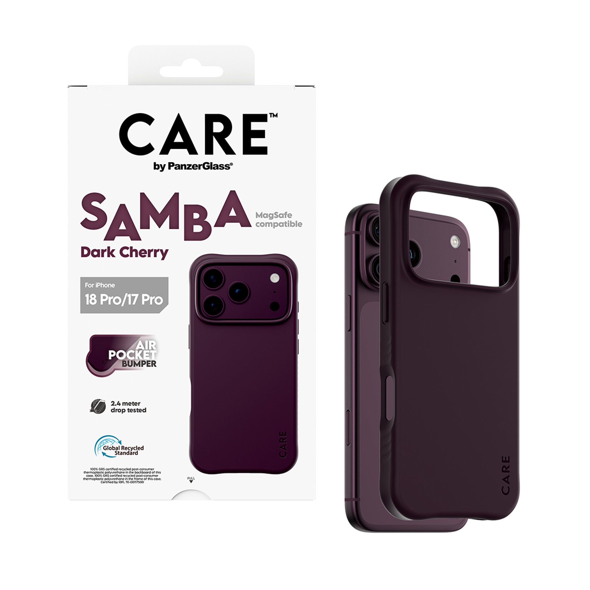 CARE™ by PanzerGlass® Samba Case Dark Cherry m. MagSafe iPhone 18 Pro | 17 Pro