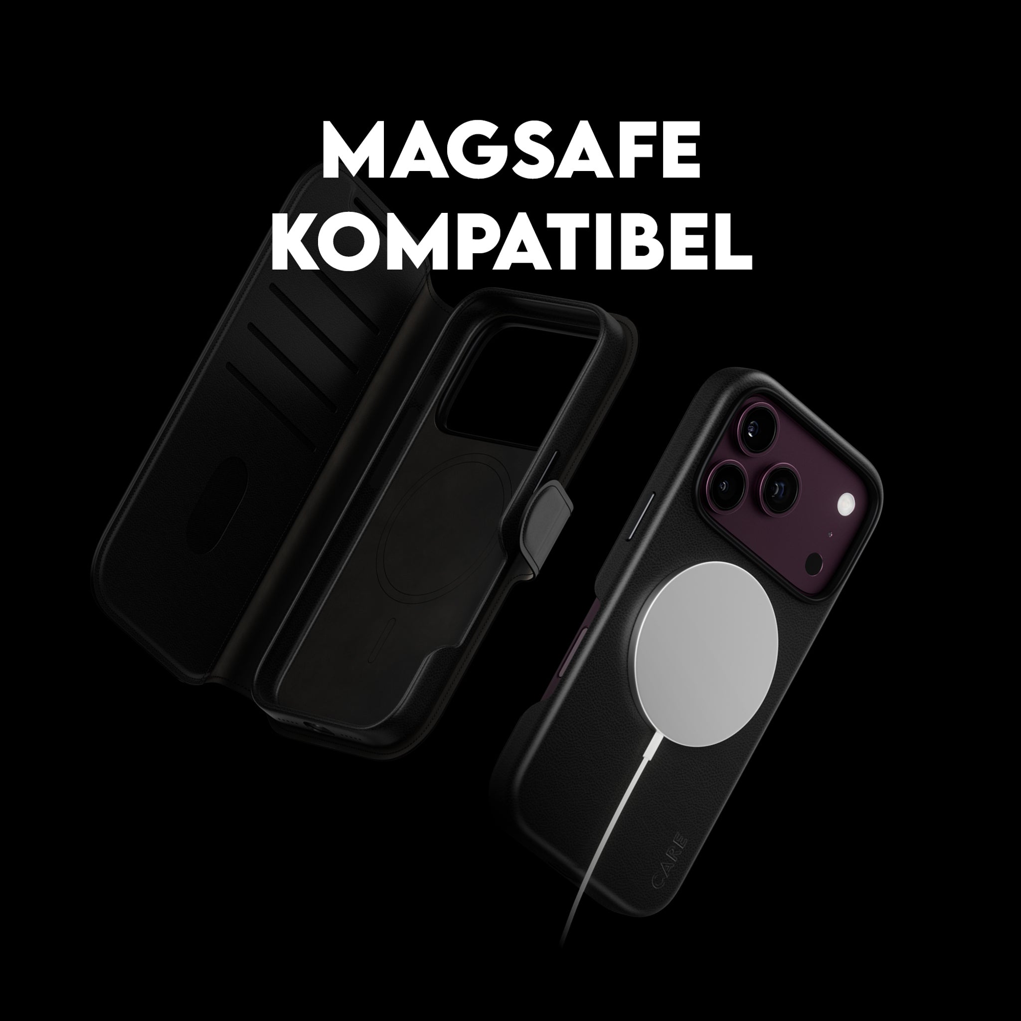 CARE™ by PanzerGlass® Tango 2-in-1 Wallet Case Schwarz m. MagSafe iPhone 18 Pro | 17 Pro
