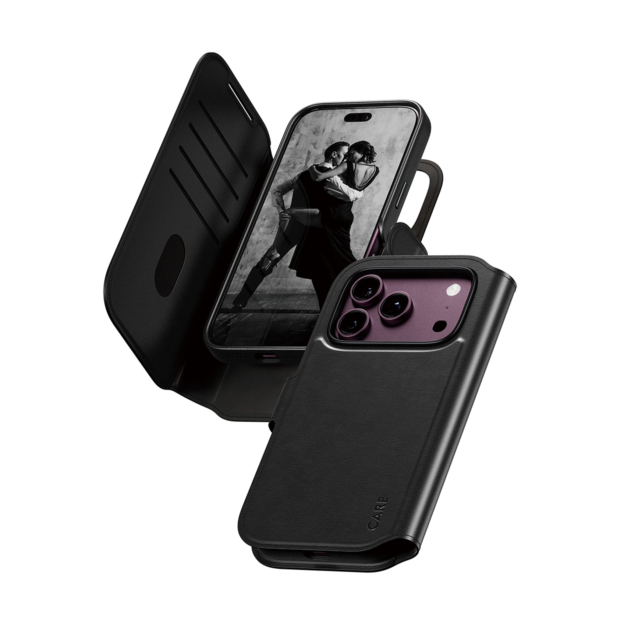 CARE™ by PanzerGlass® Tango 2-in-1 Wallet Case Schwarz m. MagSafe iPhone 18 Pro | 17 Pro