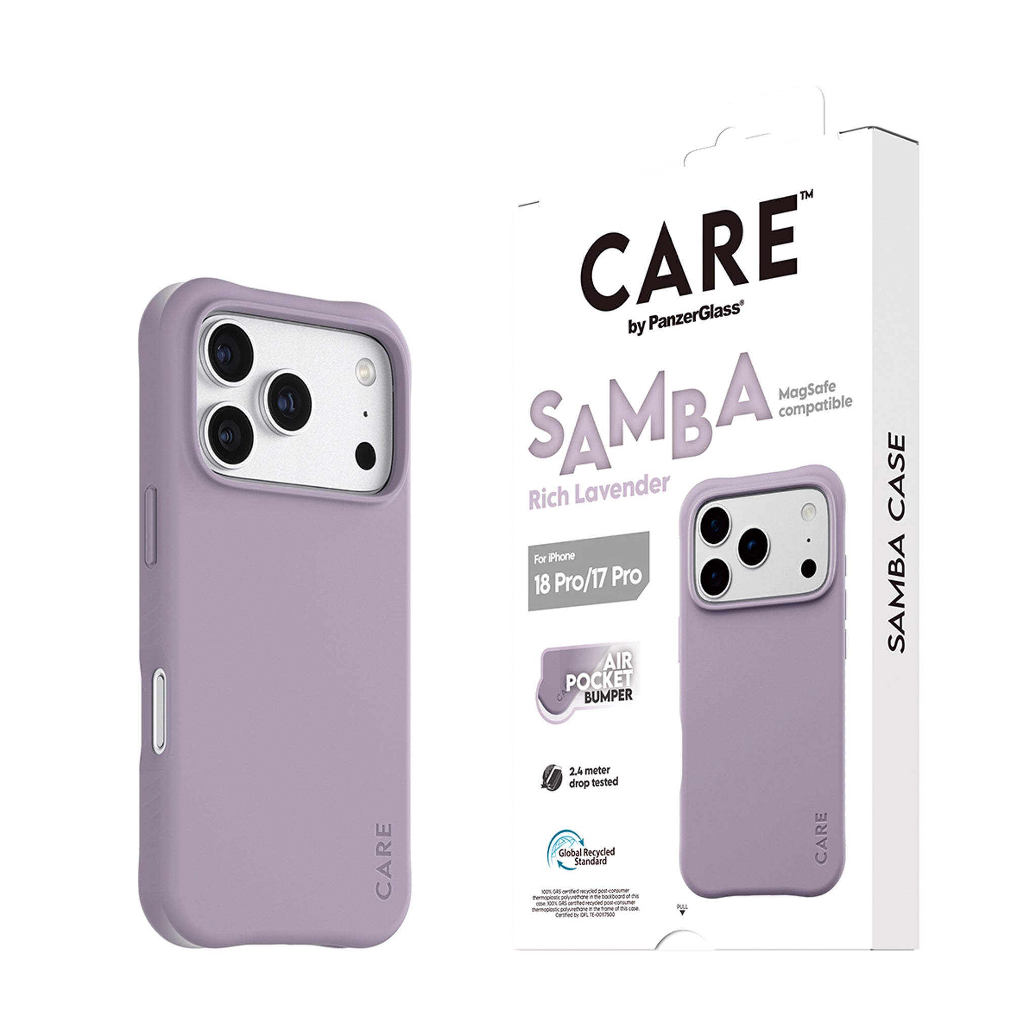 CARE™ by PanzerGlass® Samba Case Rich Lavender m. Weiss MagSafe iPhone 18 Pro | 17 Pro