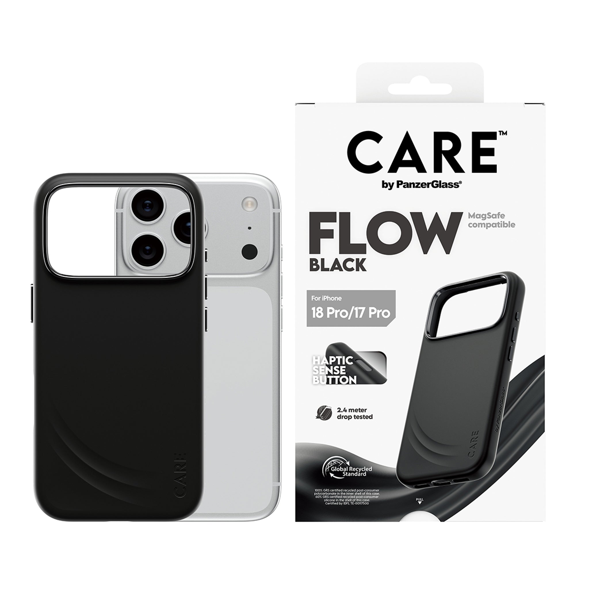 CARE™ by PanzerGlass® Flow Case Schwarz m. MagSafe iPhone 18 Pro | 17 Pro