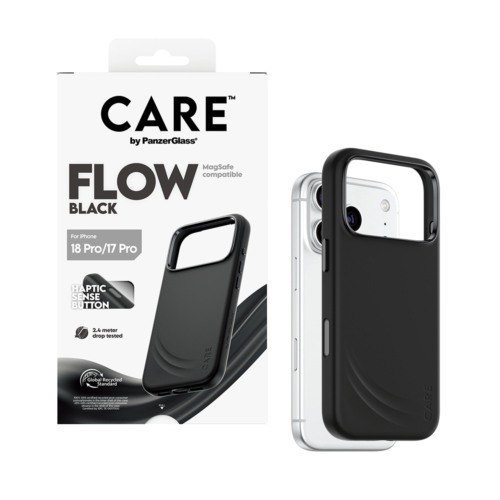 CARE™ by PanzerGlass® Flow Case Schwarz m. MagSafe iPhone 18 Pro | 17 Pro