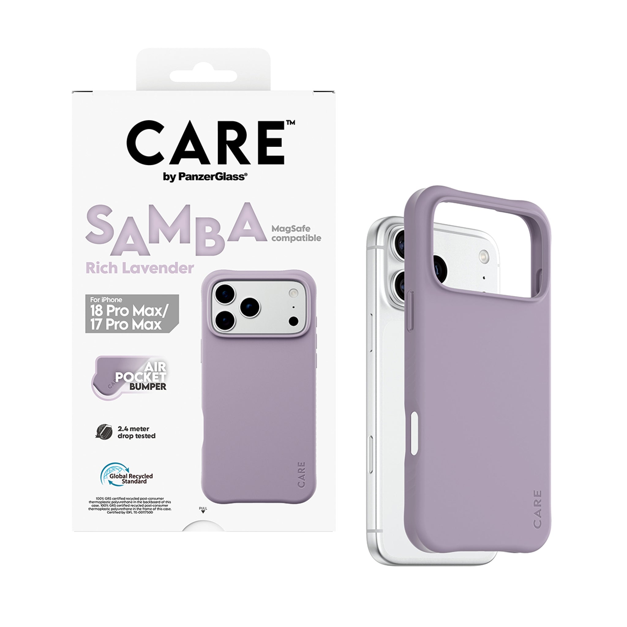 CARE™ by PanzerGlass® Samba Case Rich Lavender m. Weiss MagSafe iPhone 18 Pro Max | 17 Pro Max