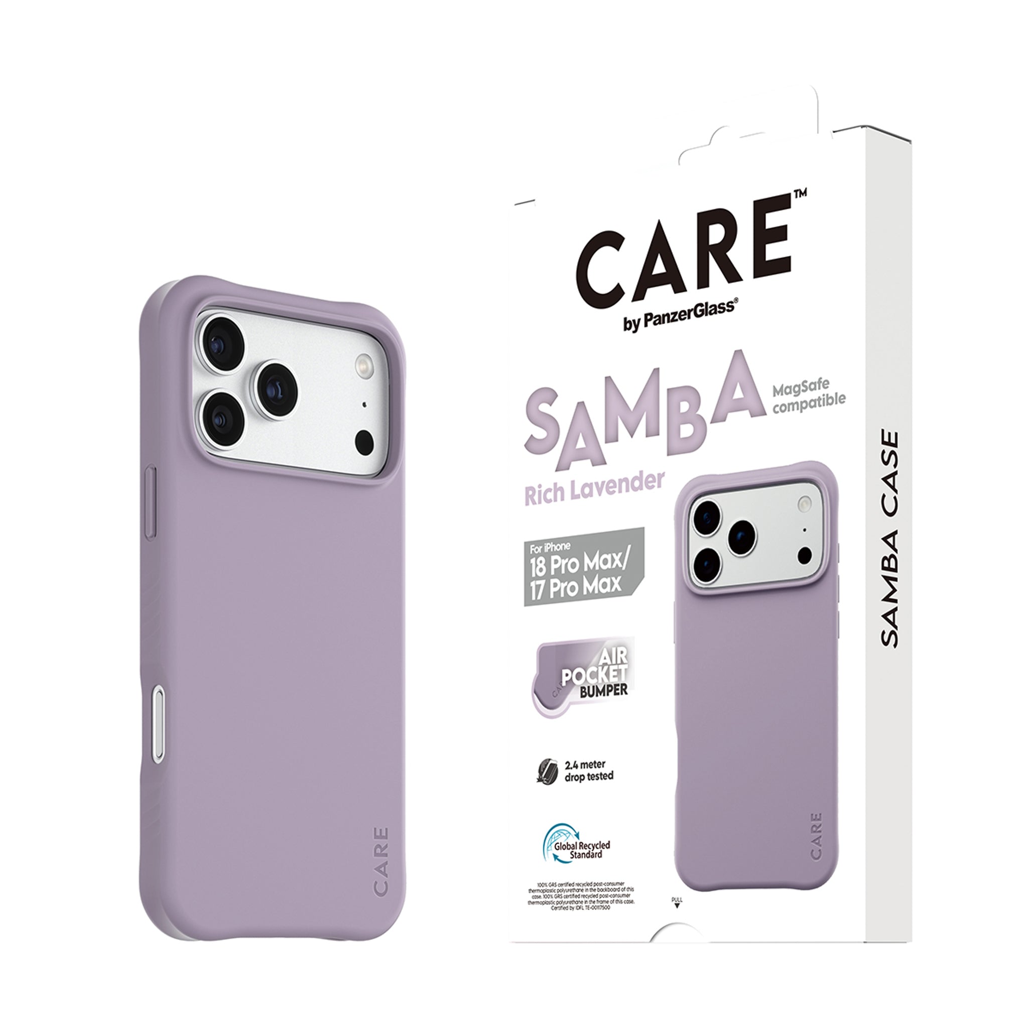 CARE™ by PanzerGlass® Samba Case Rich Lavender m. Weiss MagSafe iPhone 18 Pro Max | 17 Pro Max