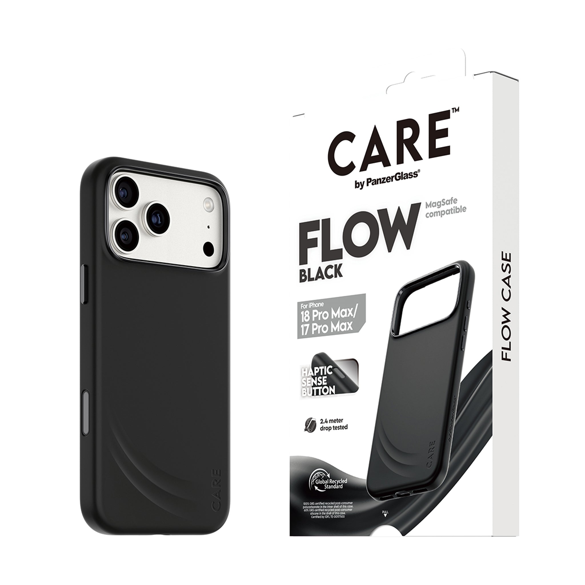 CARE™ by PanzerGlass® Flow Case Schwarz m. MagSafe iPhone 18 Pro Max | 17 Pro Max