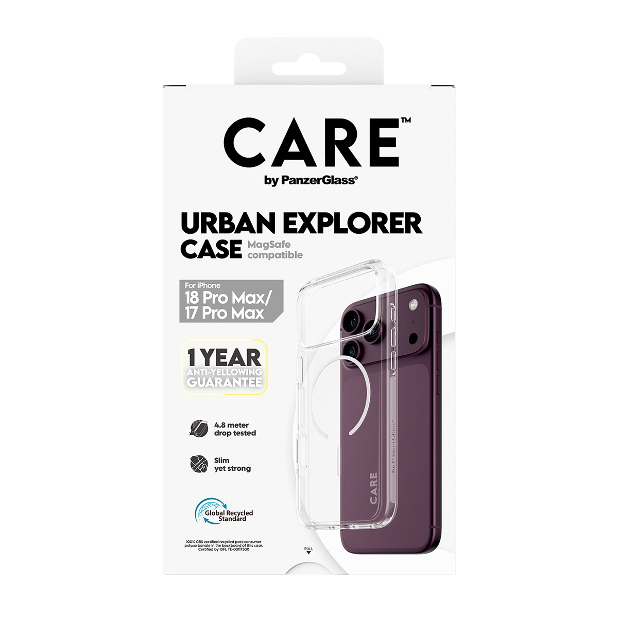 CARE™ by PanzerGlass® Urban Explorer Case Transparent m. Weiss Magsafe iPhone 18 Pro Max | 17 Pro Max
