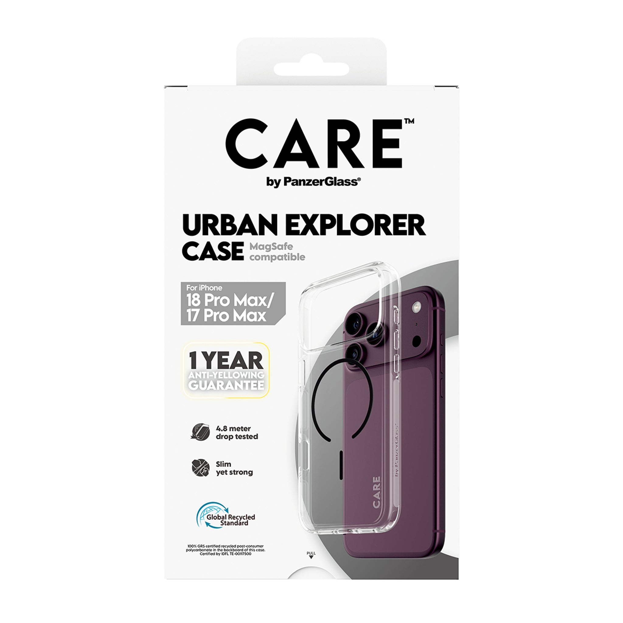 CARE™ by PanzerGlass® Urban Explorer Case Transparent m. Schwarz MagSafe iPhone 18 Pro Max | 17 Pro Max