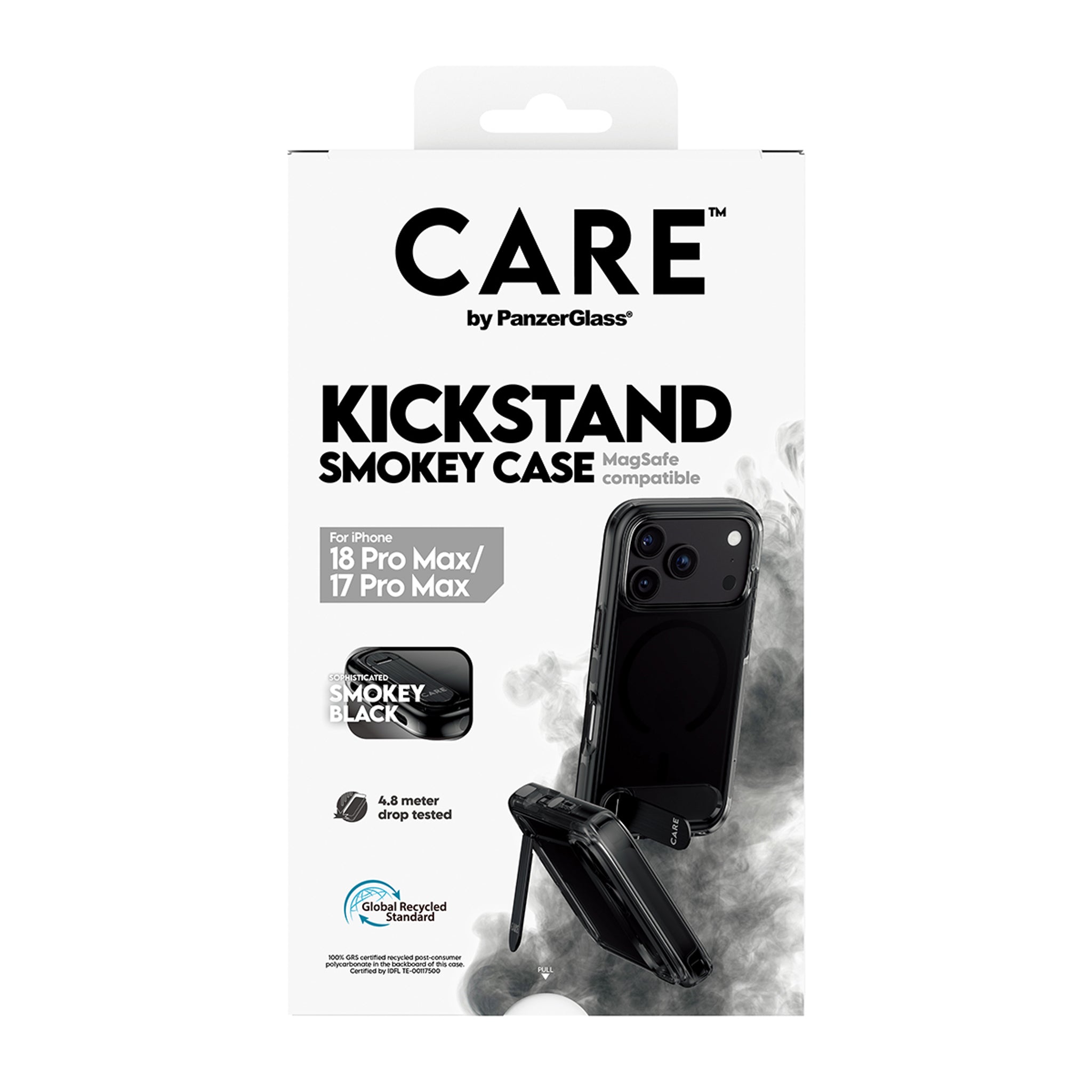 CARE™ by PanzerGlass® Kickstand Case Smokey m. Schwarz MagSafe iPhone 18 Pro Max | 17 Pro Max