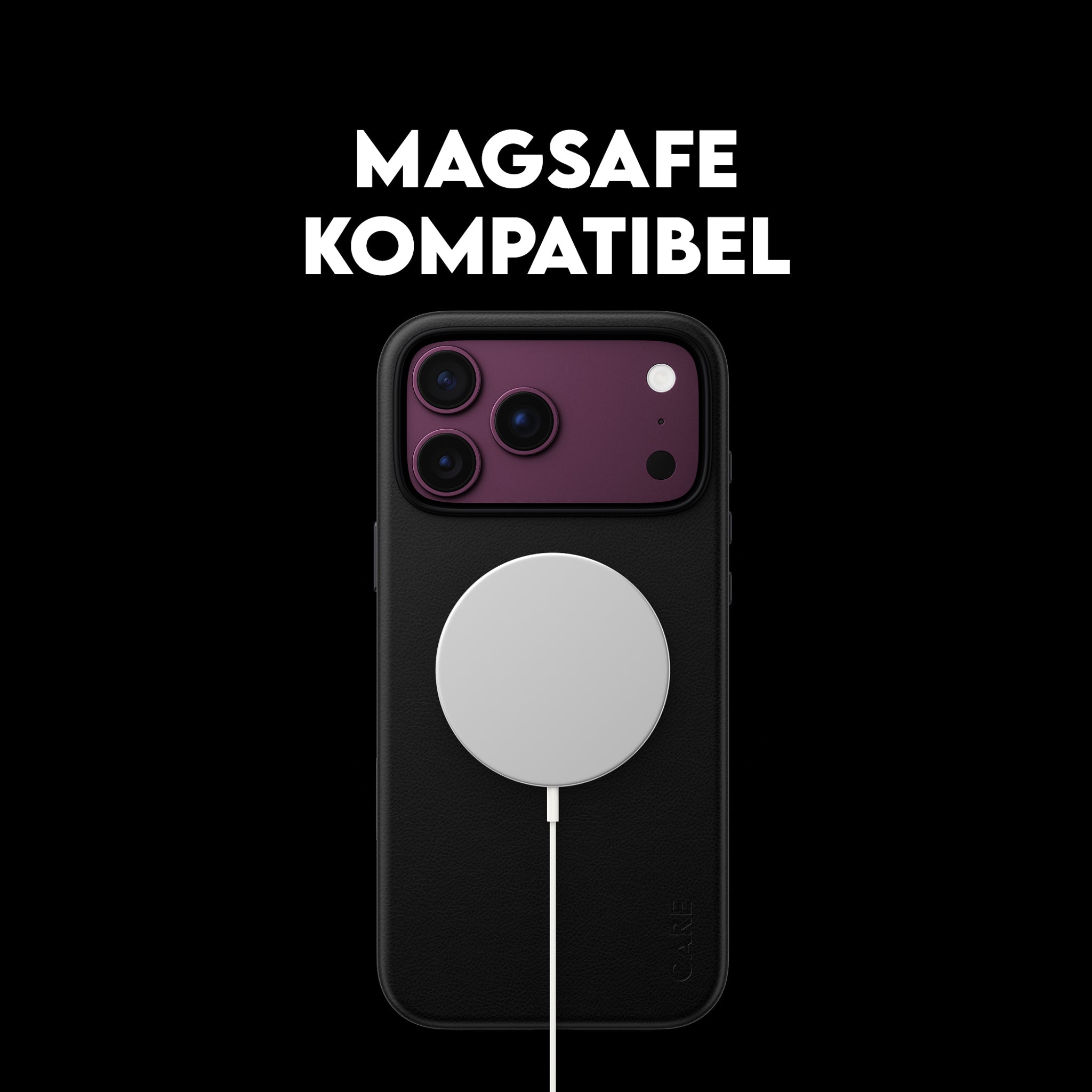 CARE™ by PanzerGlass® Solo Vegan Leather Case Schwarz m. MagSafe iPhone 18 Pro Max | 17 Pro Max