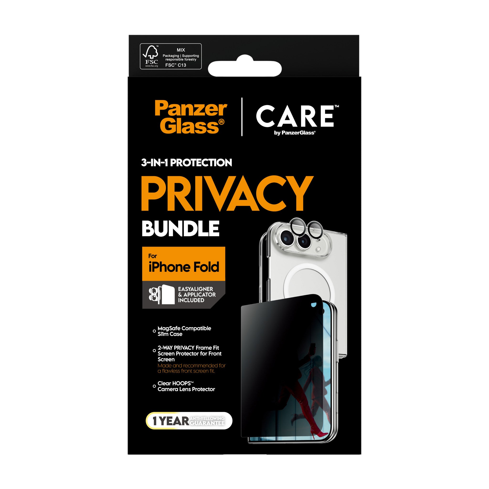 PanzerGlass® | CARE™ by PanzerGlass® 3-in-1 Flagship Privacy Set iPhone 2026 Fold