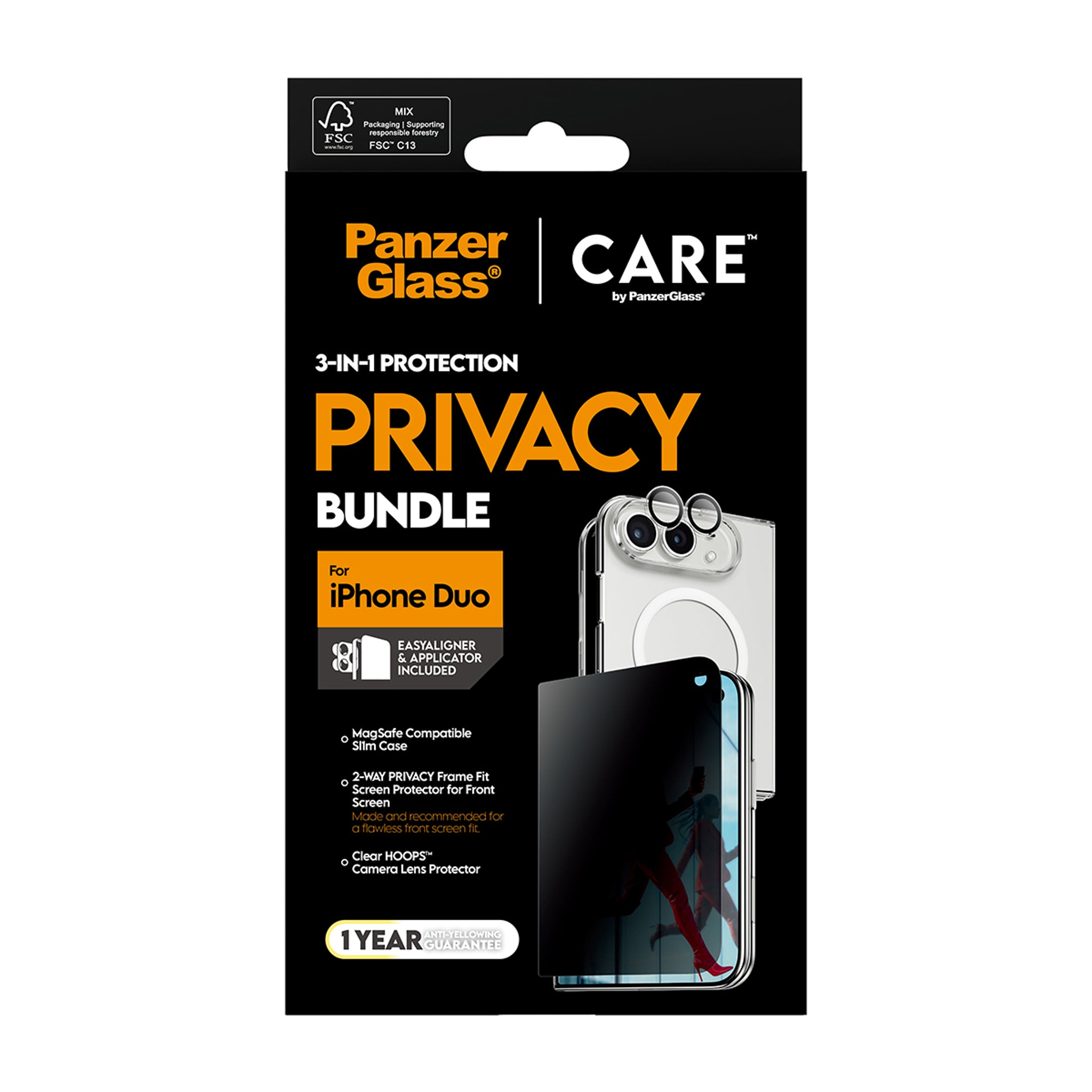 PanzerGlass® | CARE™ by PanzerGlass® 3-in-1 Flagship Privacy Set iPhone Duo