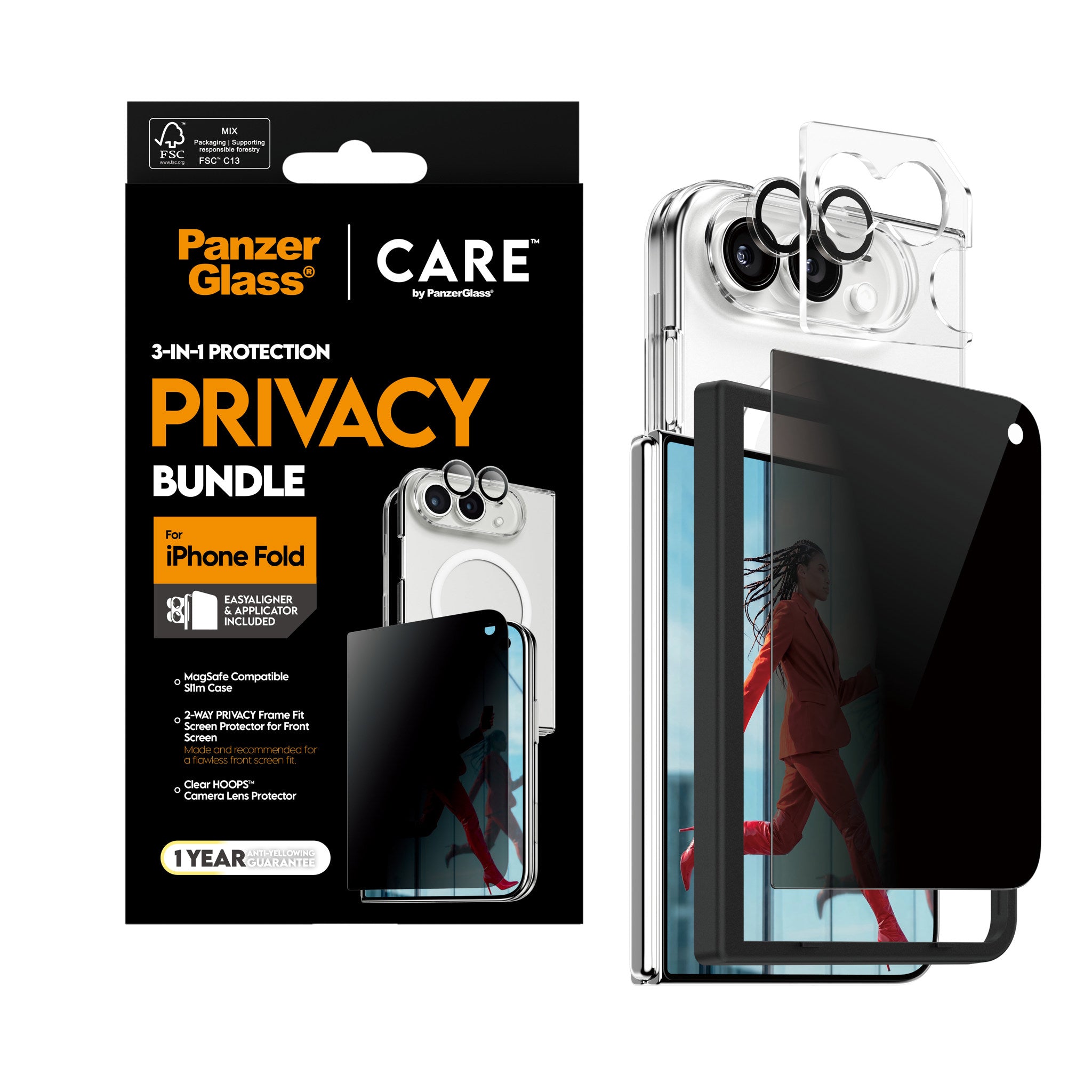 PanzerGlass® | CARE™ by PanzerGlass® 3-in-1 Flagship Privacy Set iPhone 2026 Fold