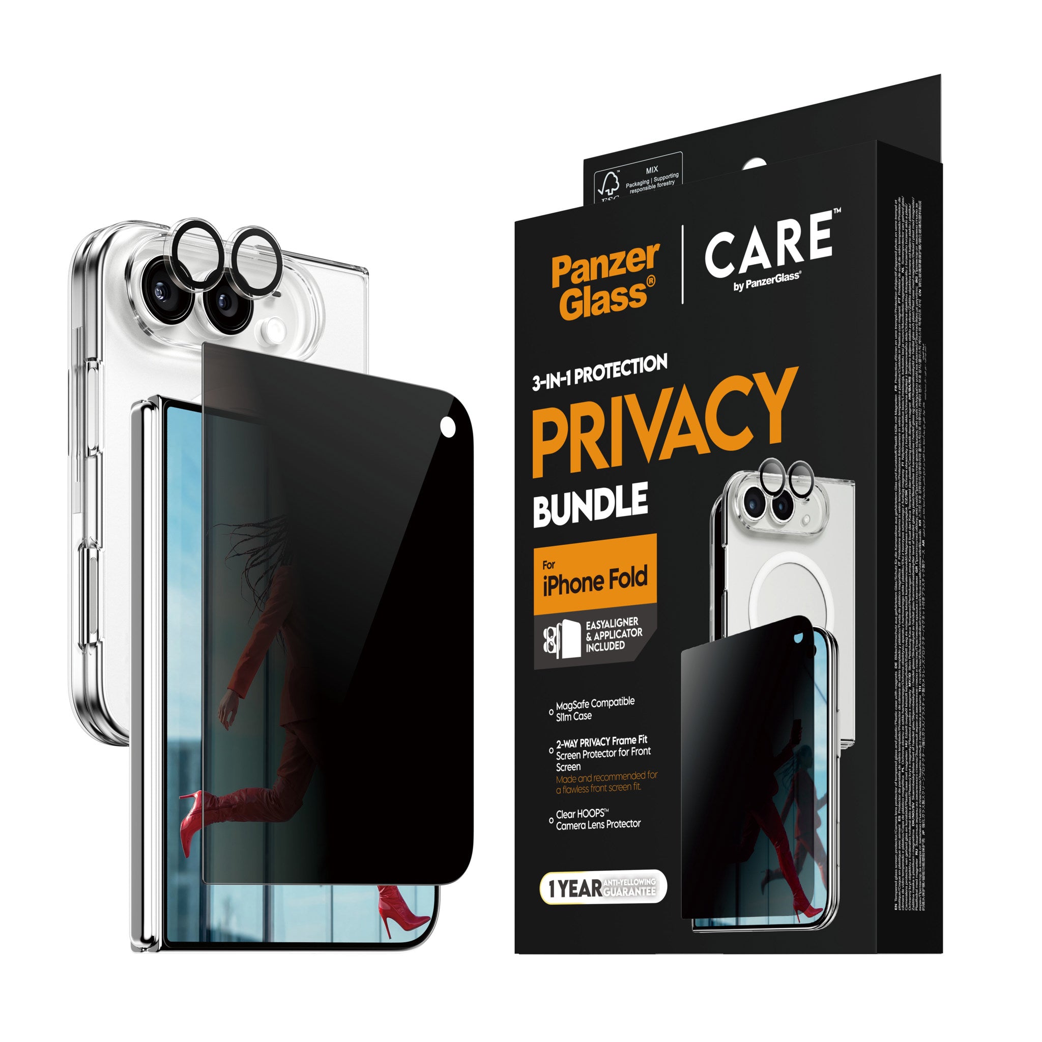 PanzerGlass® | CARE™ by PanzerGlass® 3-in-1 Flagship Privacy Set iPhone 2026 Fold