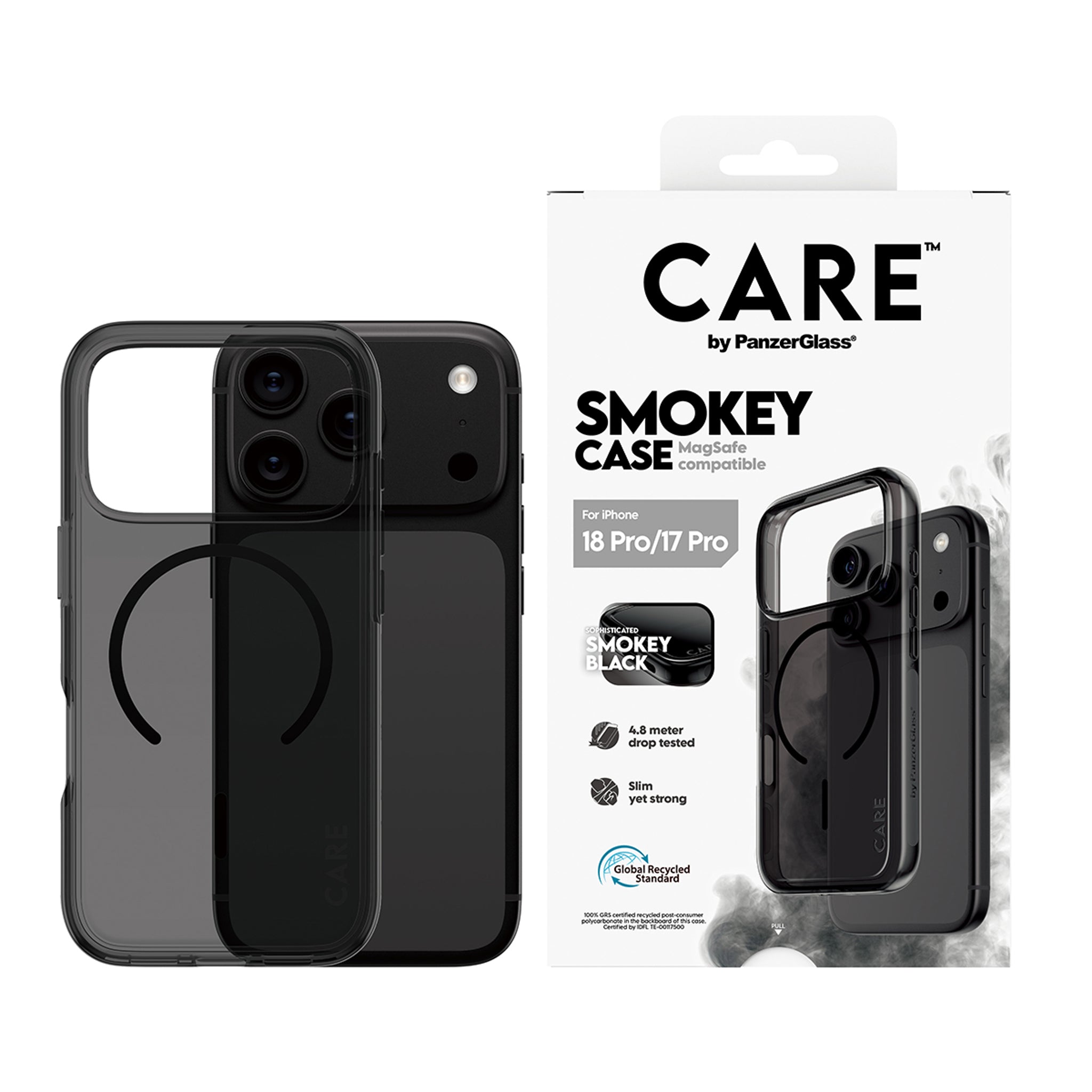 CARE™ by PanzerGlass® Smokey Case m. Schwarz MagSafe iPhone 18 Pro | 17 Pro