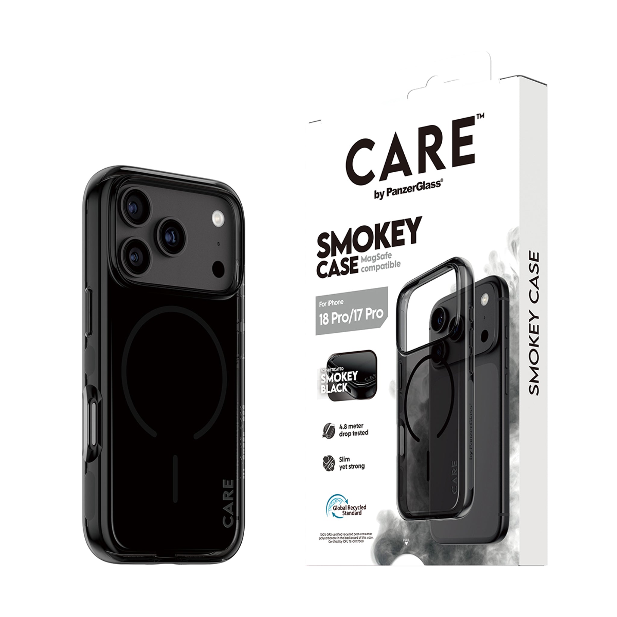 CARE™ by PanzerGlass® Smokey Case m. Schwarz MagSafe iPhone 18 Pro | 17 Pro