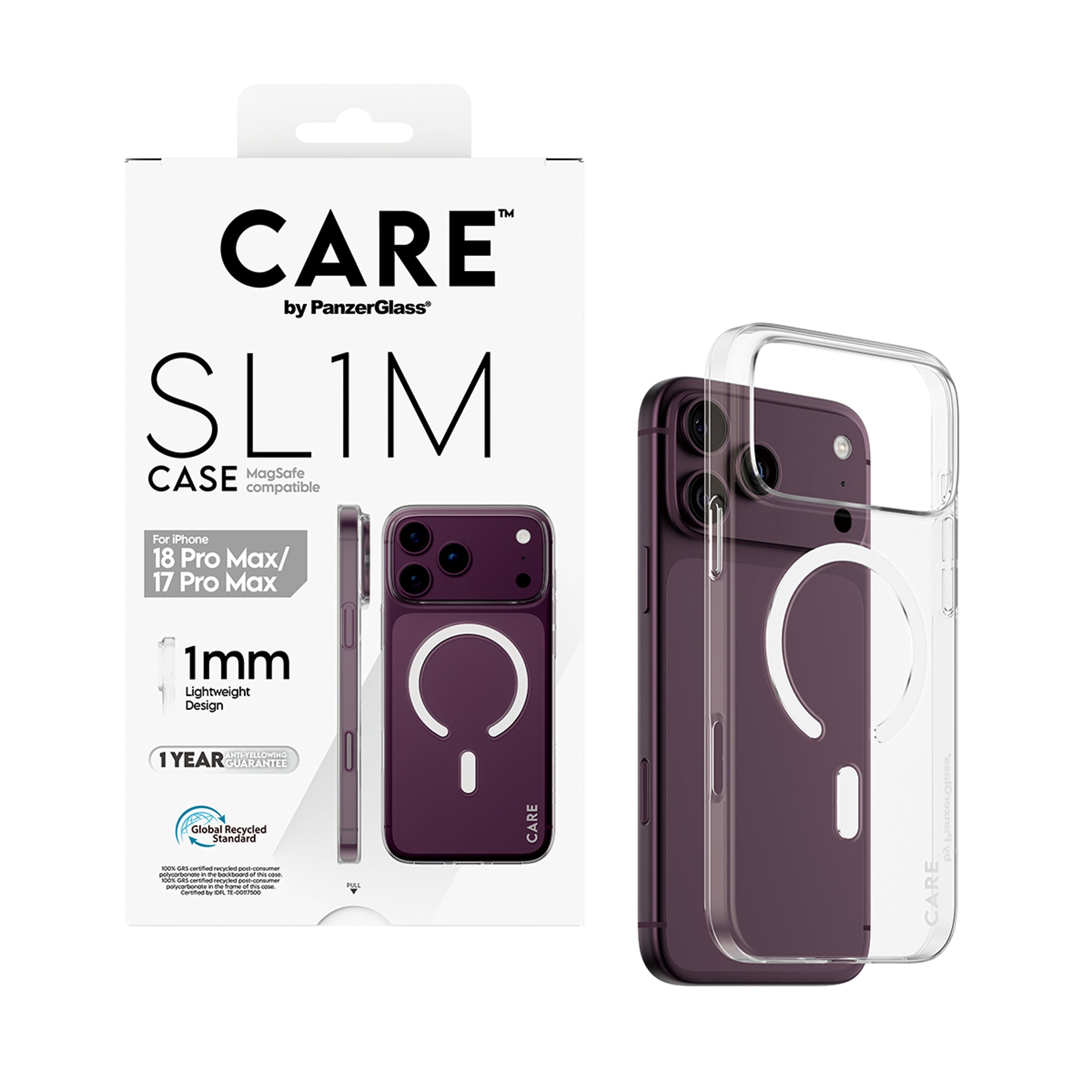 CARE™ by PanzerGlass® SL1M Case Transparent m. MagSafe iPhone 18 Pro Max | 17 Pro Max