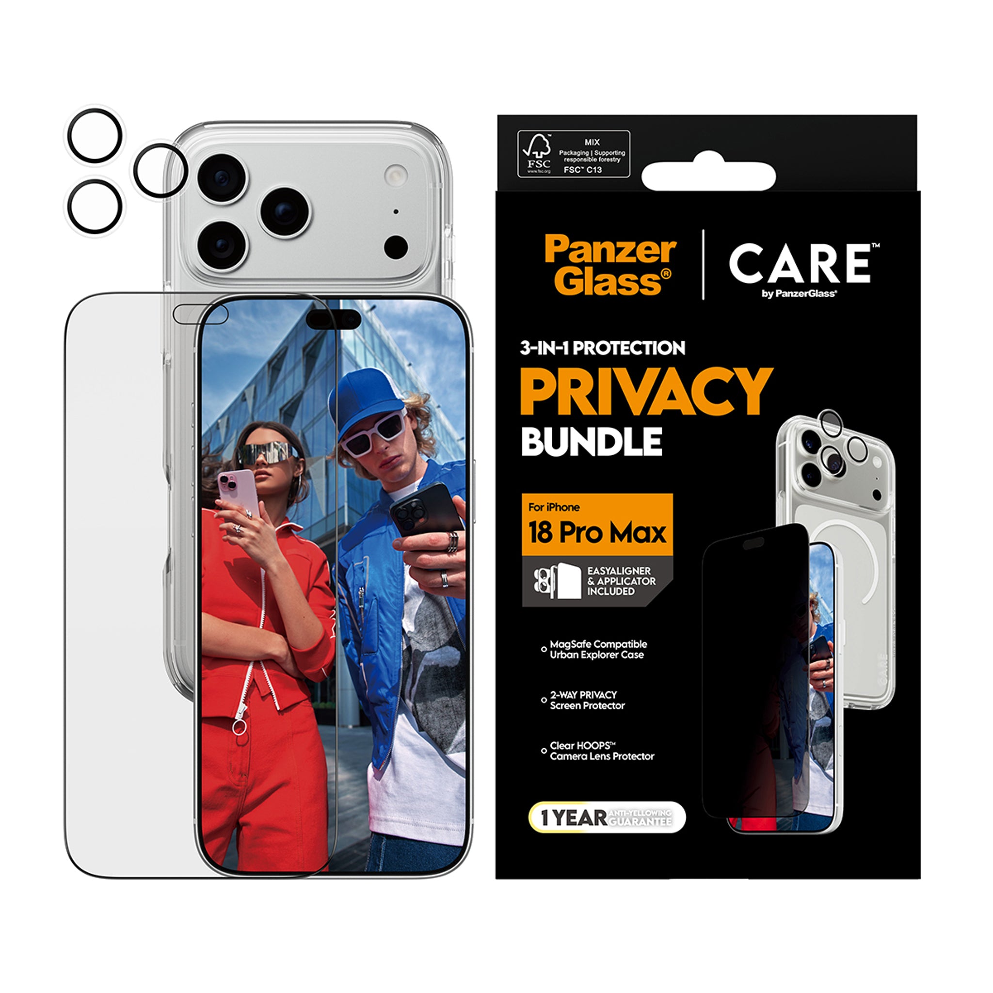 PanzerGlass® | CARE™ by PanzerGlass® Privacy Flagship 3-in-1 Set iPhone 18 Pro Max